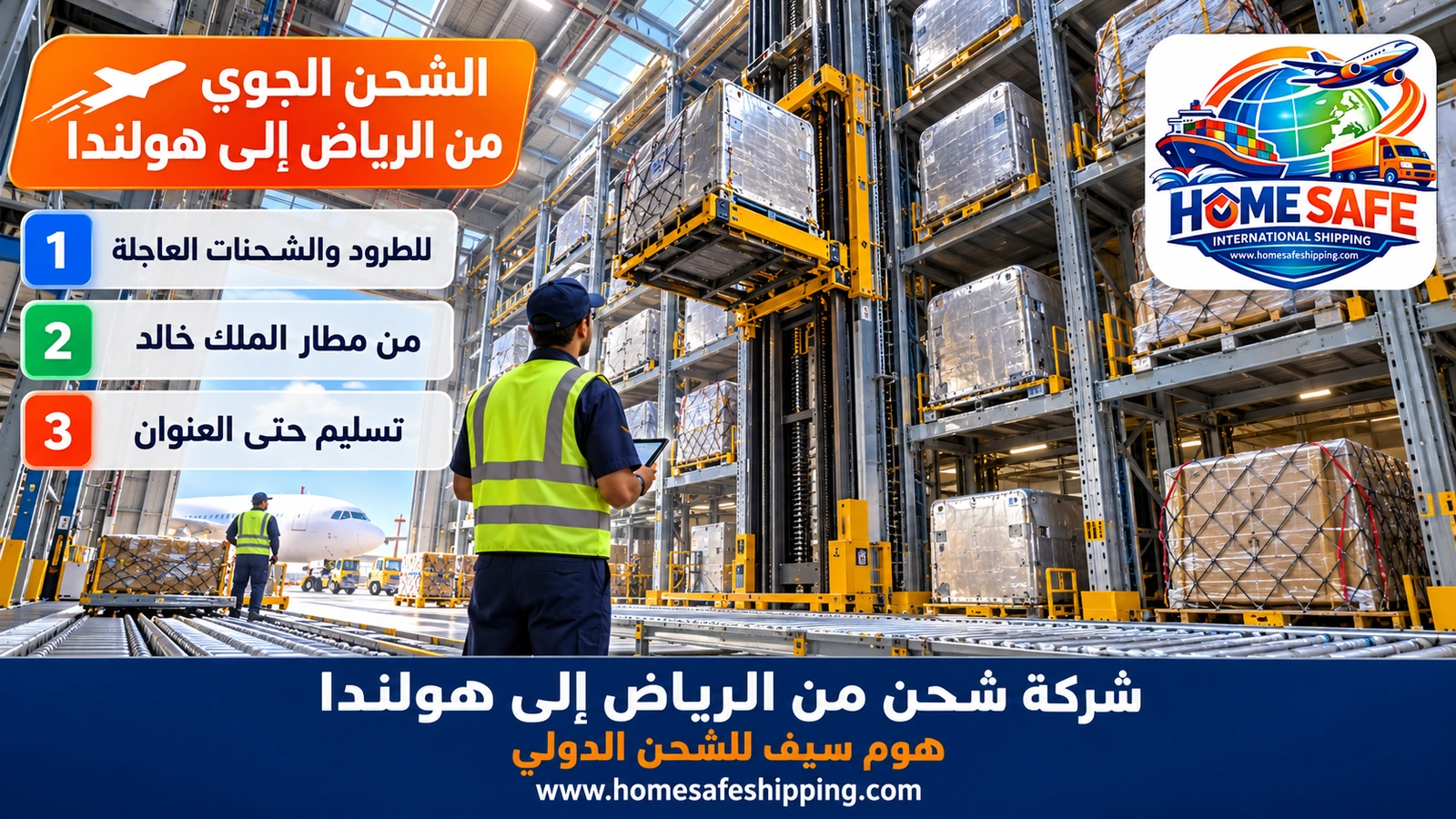 الشحن الجوي من الرياض إلى هولندا