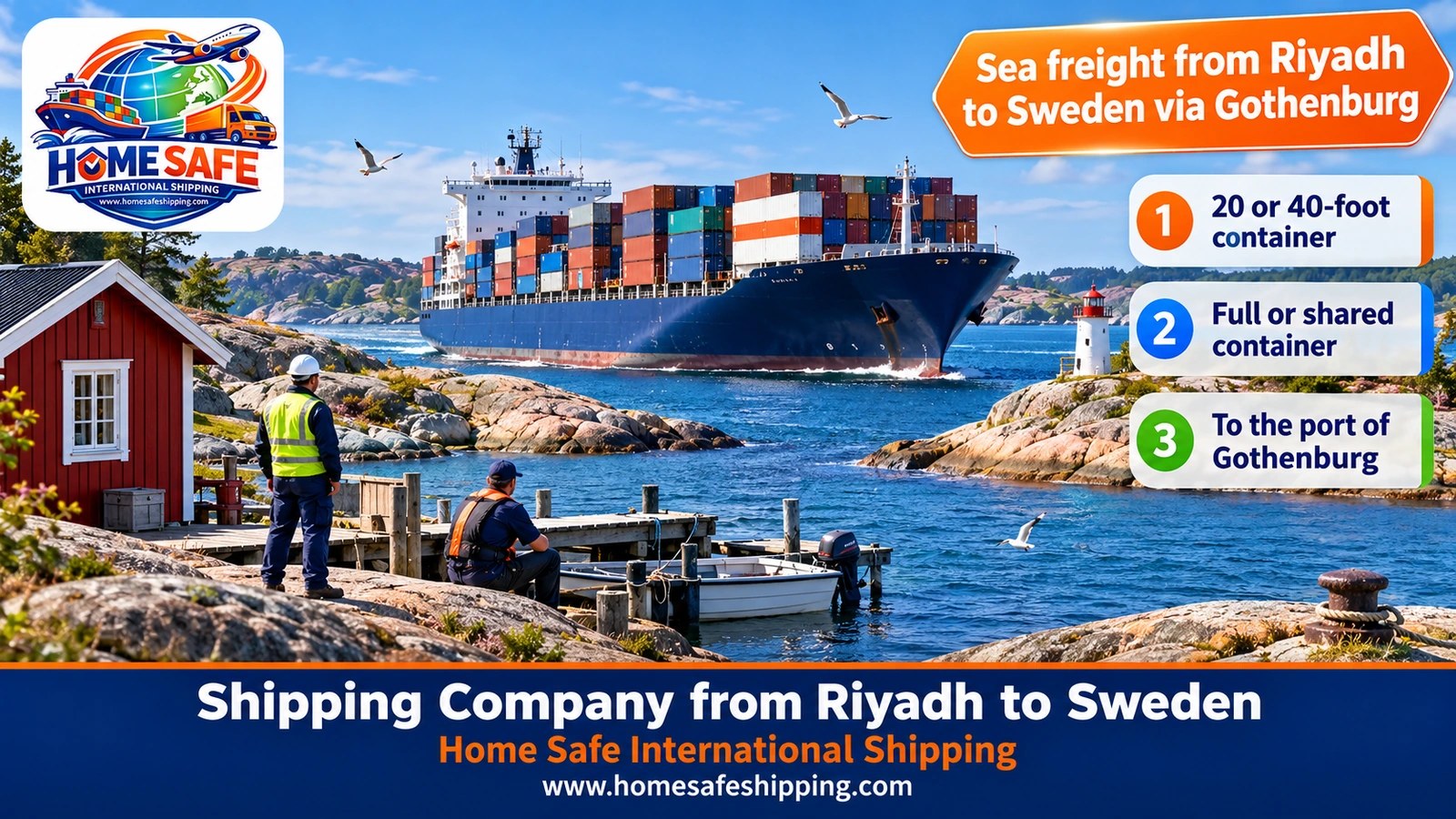 Sea freight from Riyadh to Sweden via Gothenburg