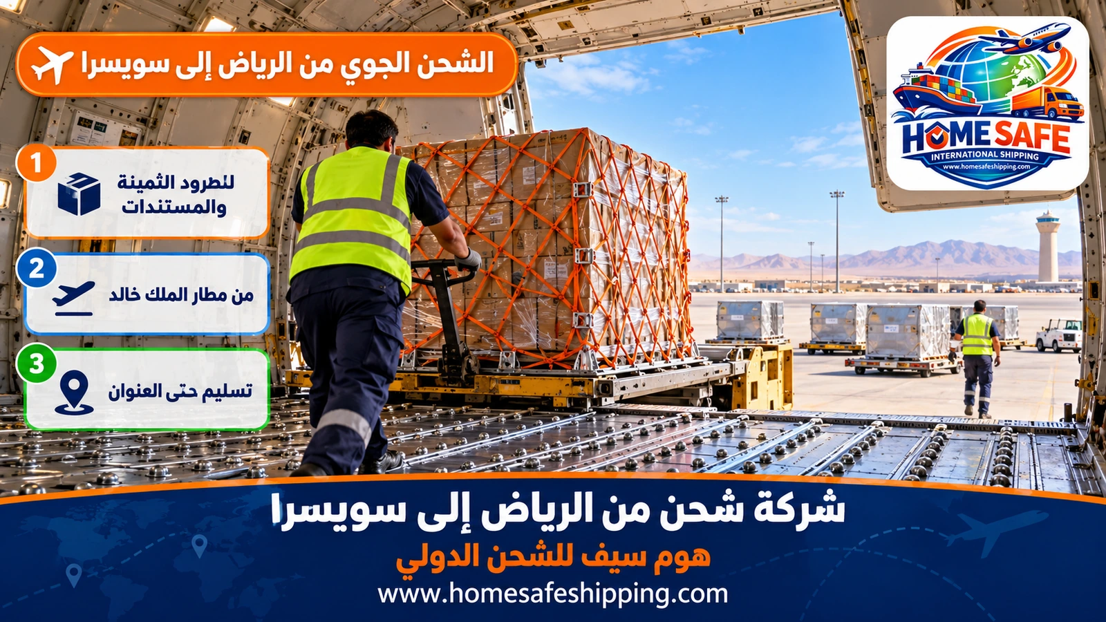 الشحن الجوي من الرياض إلى سويسرا