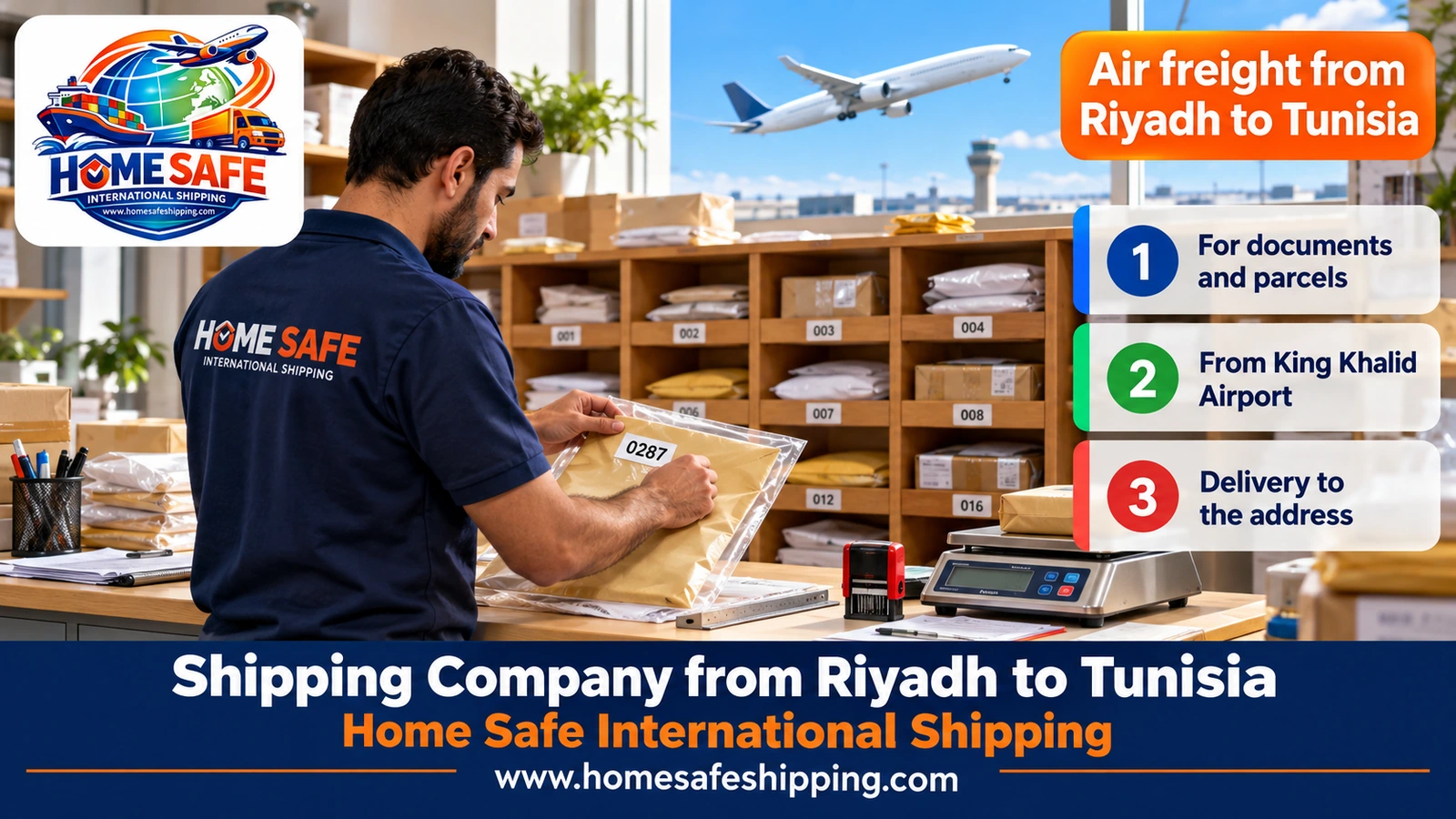 Air freight from Riyadh to Tunisia