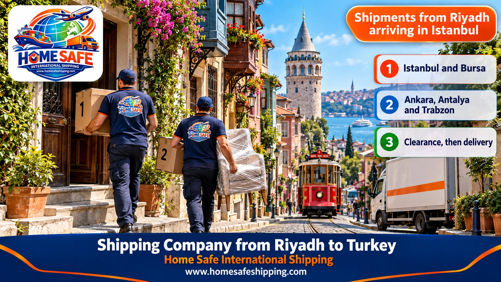 Shipments from Riyadh arriving in Istanbul
