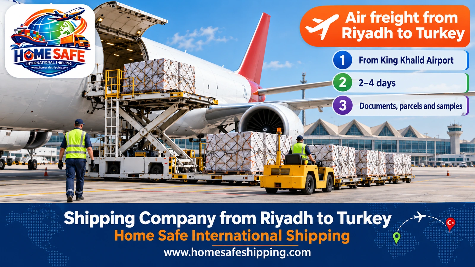 Air freight from Riyadh to Turkey