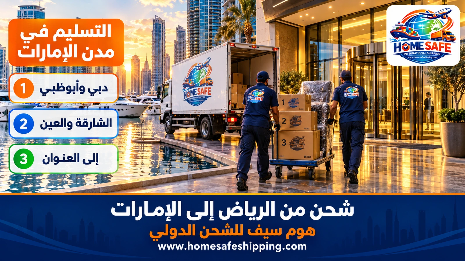 تسليم الشحنات في دبي وأبوظبي