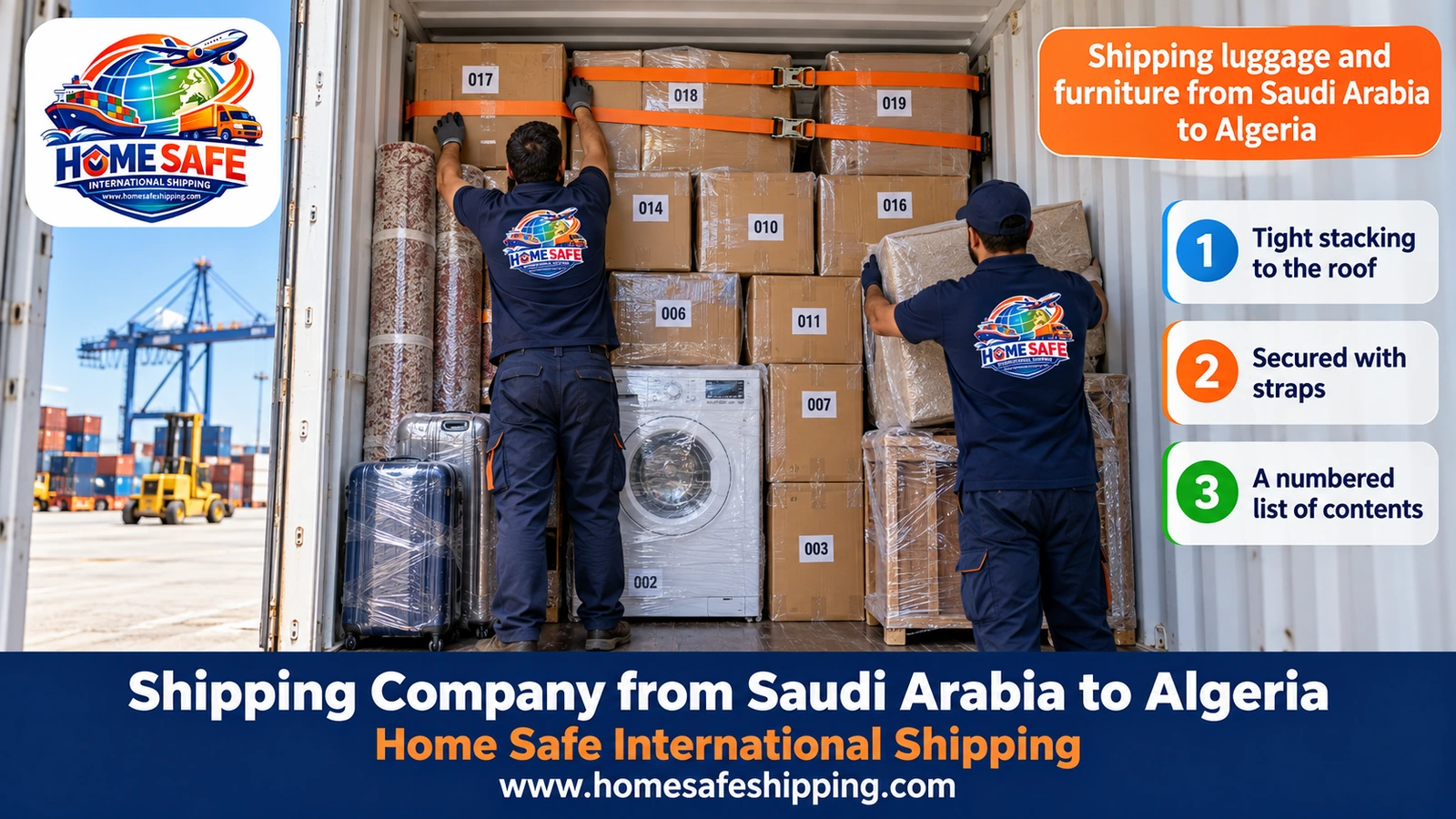 Shipping luggage and furniture from Saudi Arabia to Algeria