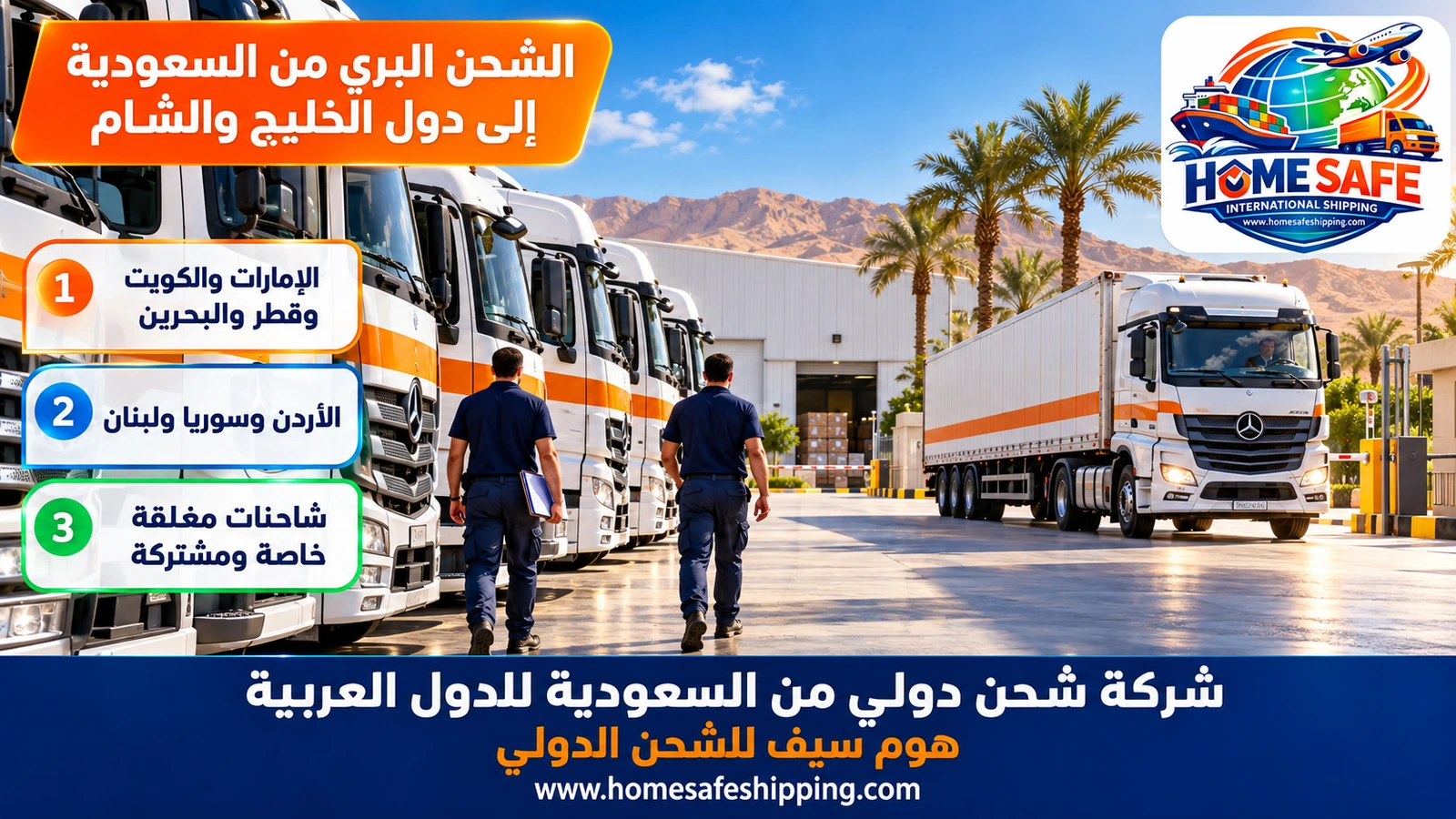 الشحن البري من السعودية إلى دول الخليج والشام