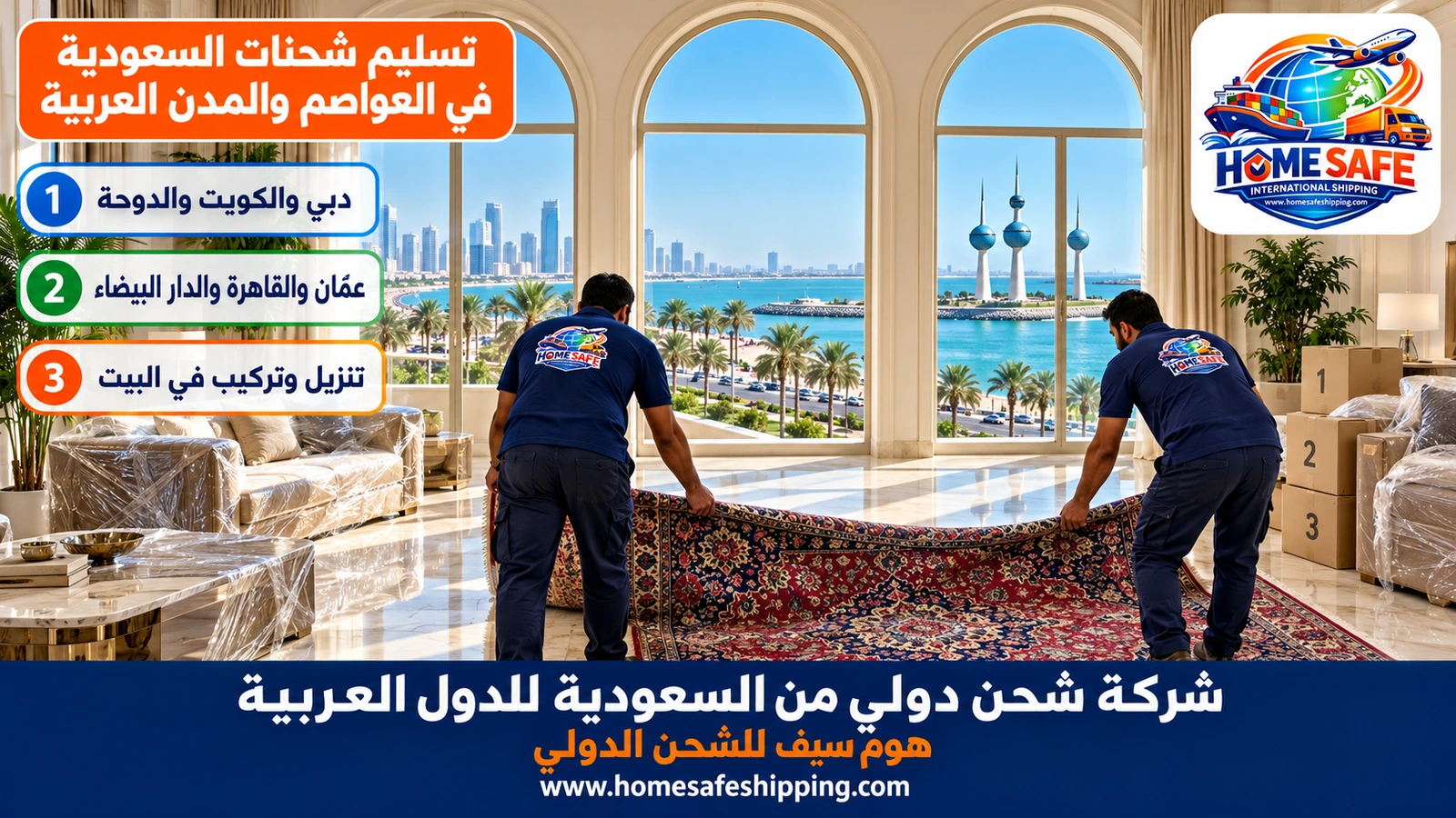 تسليم شحنات السعودية في العواصم والمدن العربية