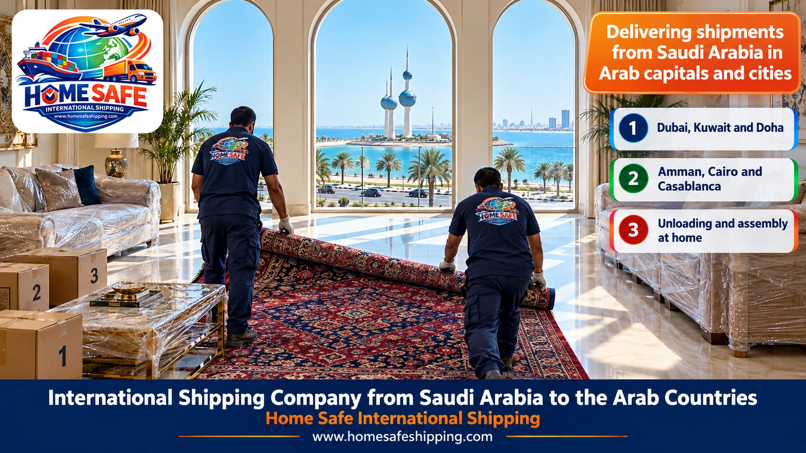 Delivering shipments from Saudi Arabia in Arab capitals and cities