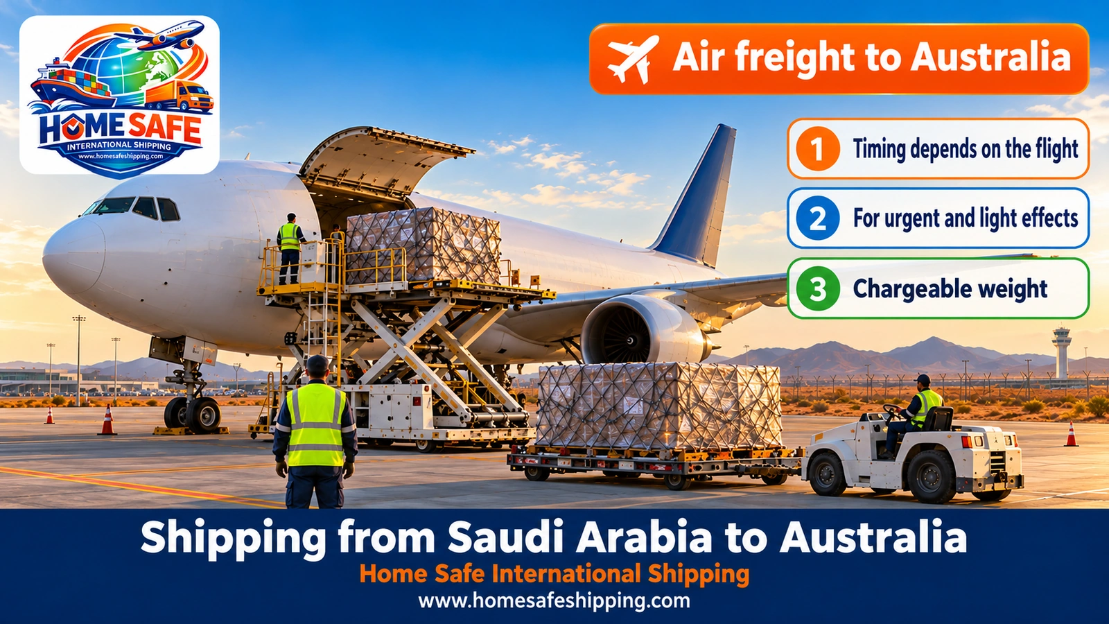 Air freight from Saudi Arabia to Australia