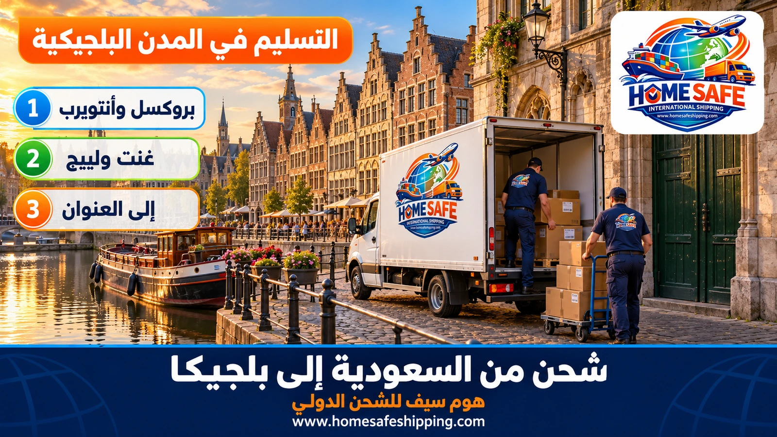 تسليم الشحنات في المدن البلجيكية