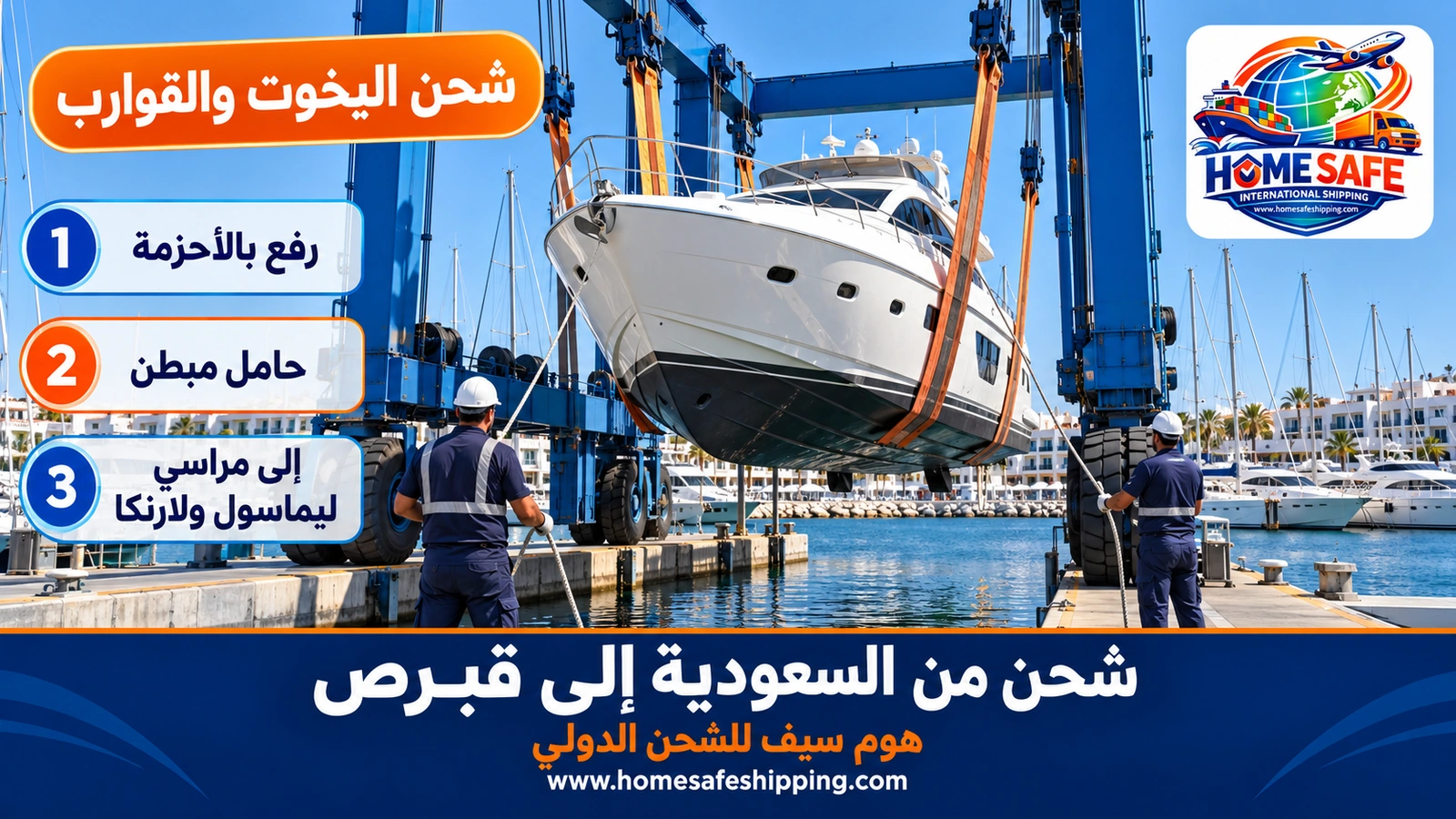 شحن اليخوت والقوارب من السعودية إلى قبرص