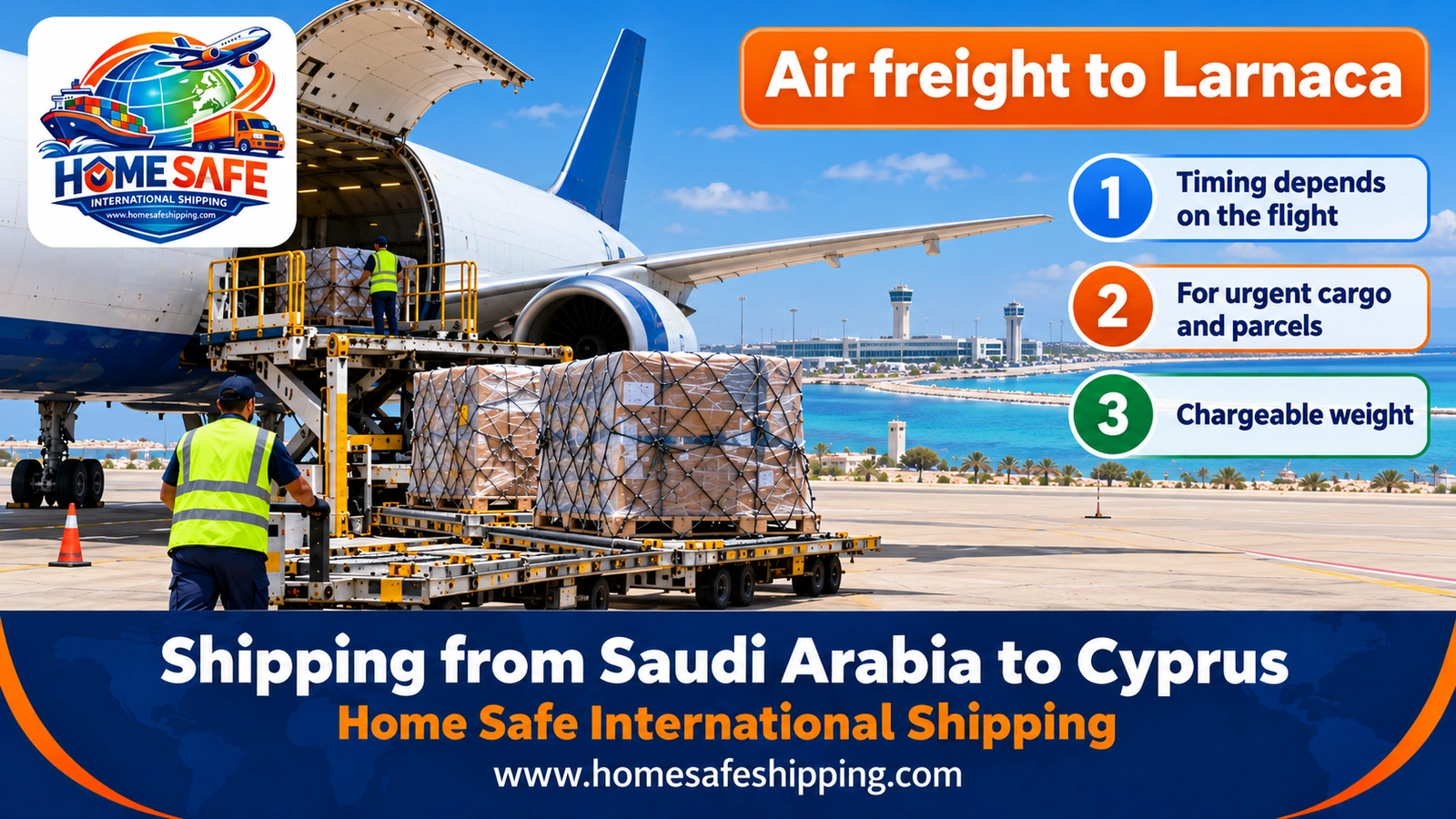 Air freight from Saudi Arabia to Larnaca in Cyprus