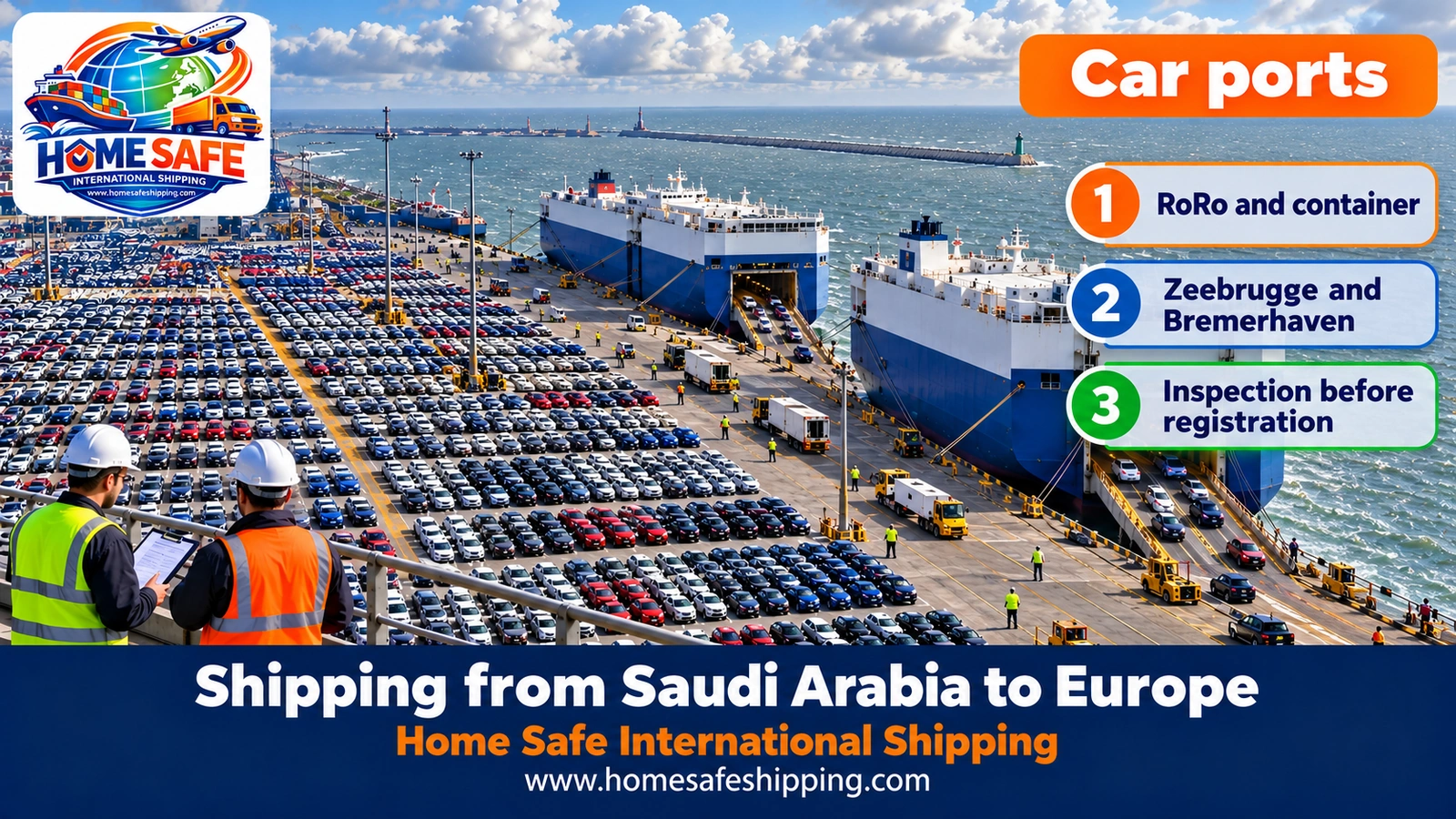 Car shipping from Saudi Arabia to the ports of Europe