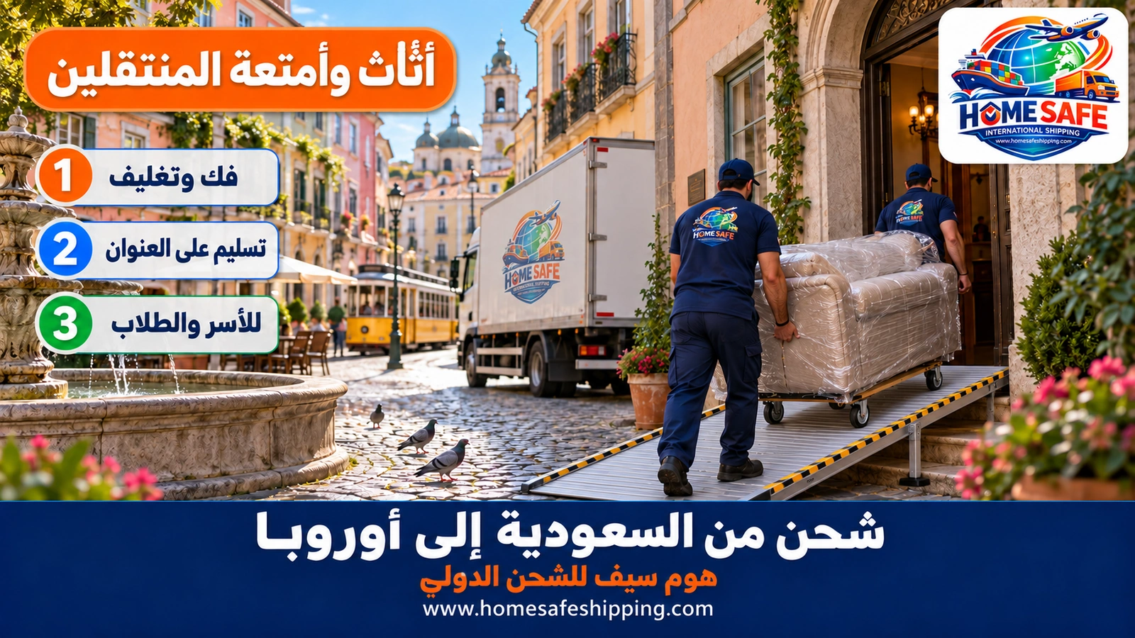 تسليم أثاث المنتقلين في المدن الأوروبية