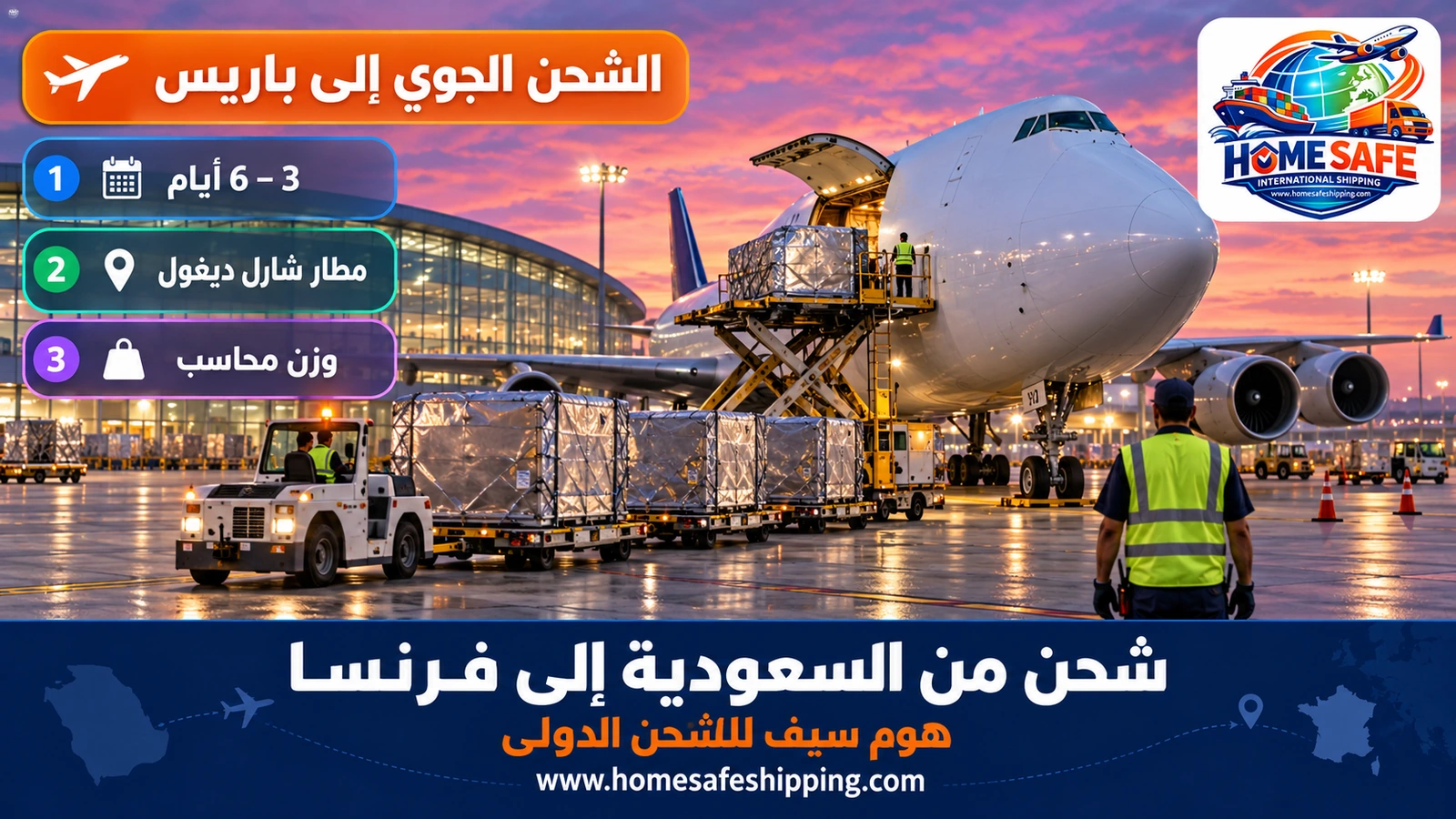 الشحن الجوي من السعودية إلى باريس