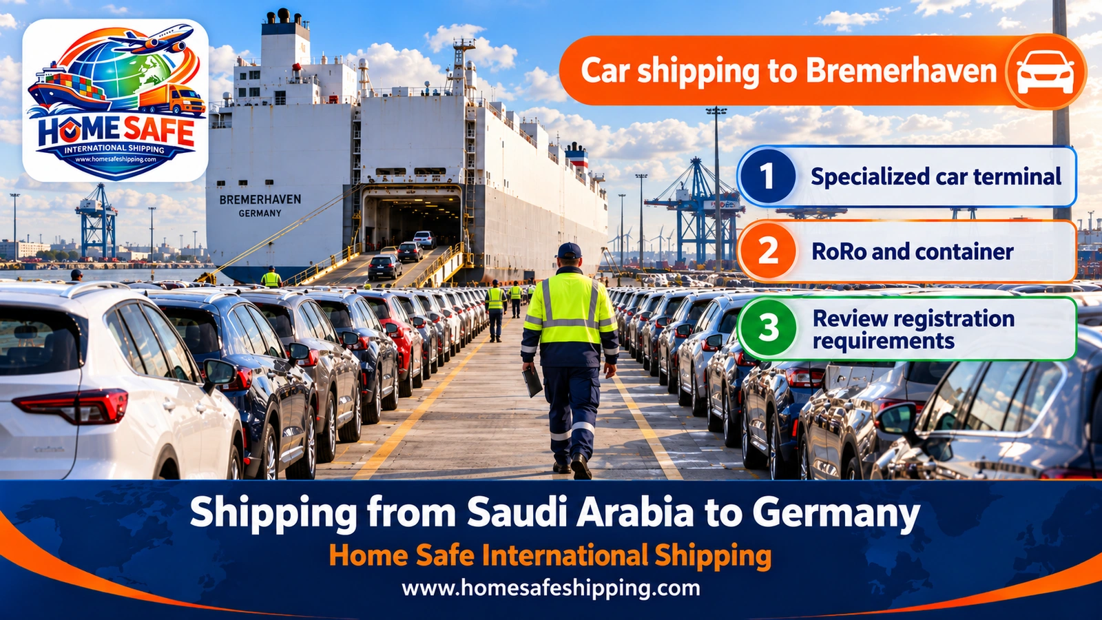 Car shipping from Saudi Arabia to the Port of Bremerhaven in Germany