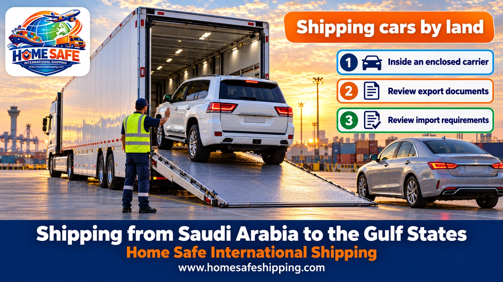 Shipping cars by land from Saudi Arabia to the Gulf states