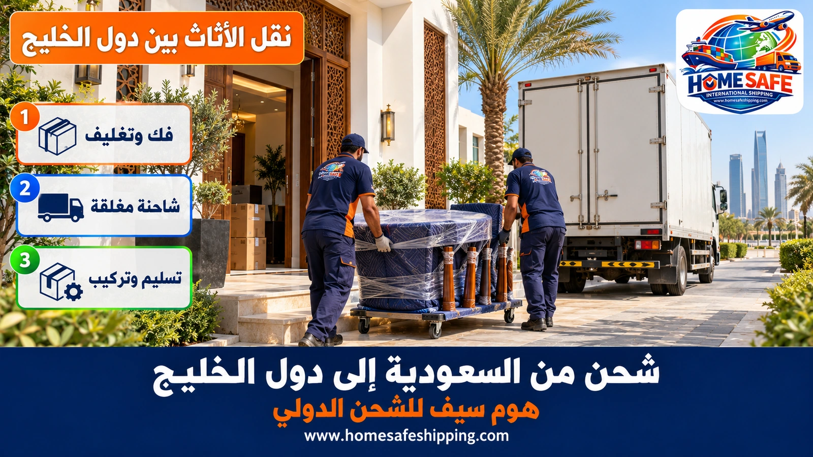 نقل الأثاث من السعودية إلى دول الخليج