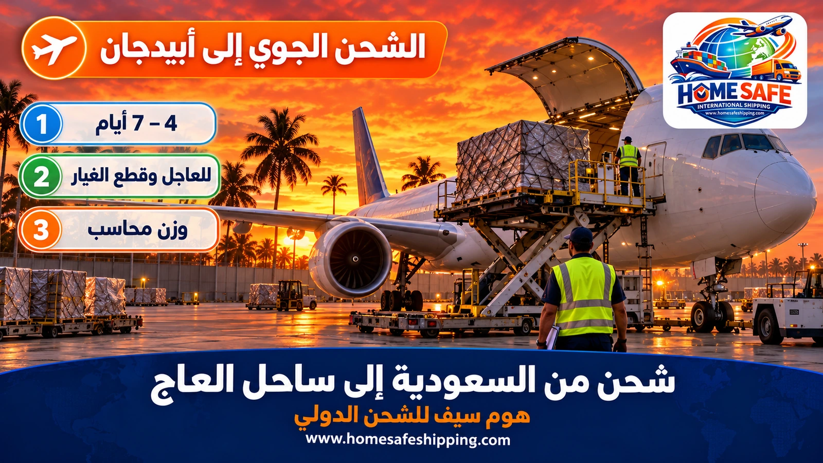 الشحن الجوي من السعودية إلى أبيدجان