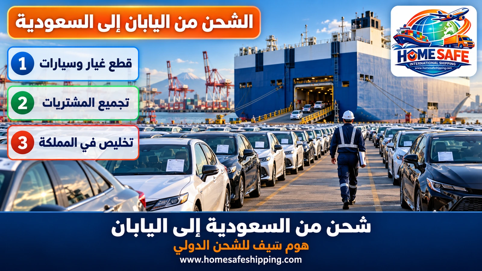 الشحن من اليابان إلى السعودية