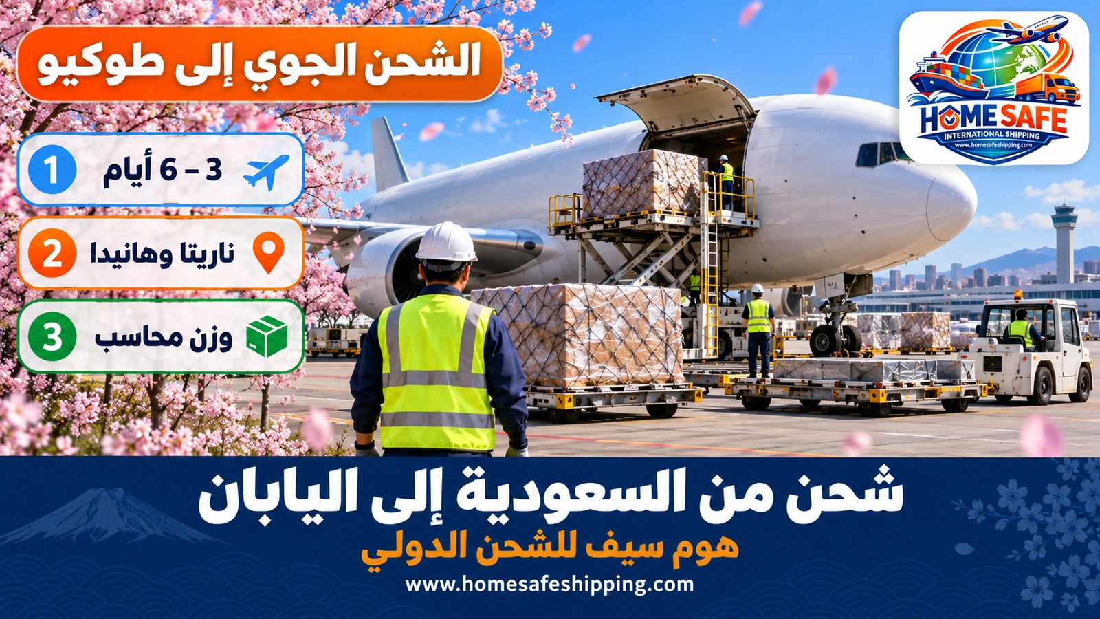 الشحن الجوي من السعودية إلى طوكيو