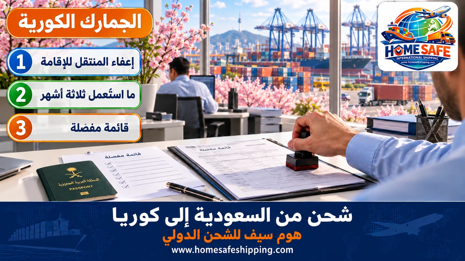 الجمارك الكورية للشحنات القادمة من السعودية