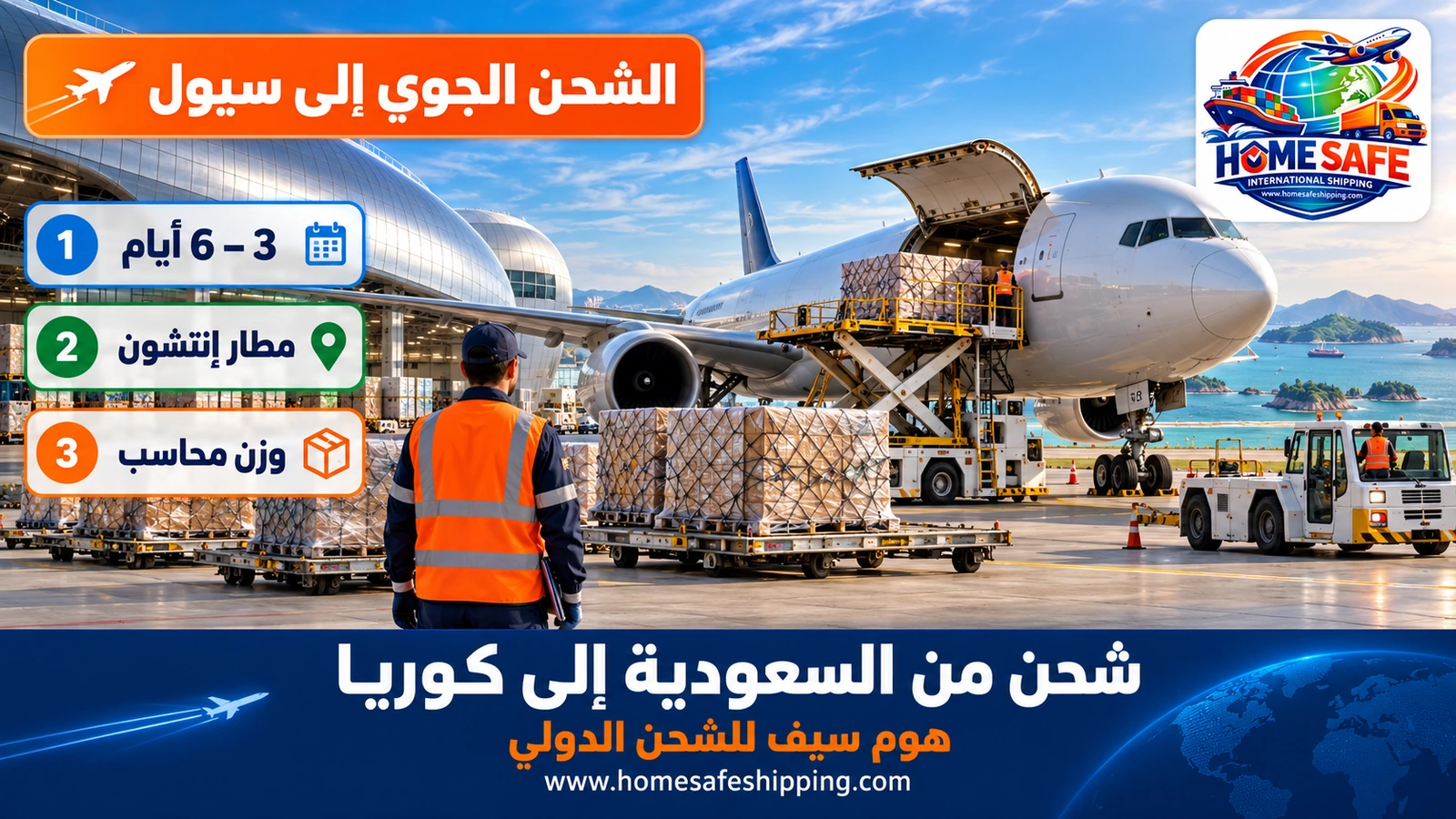 الشحن الجوي من السعودية إلى سيول