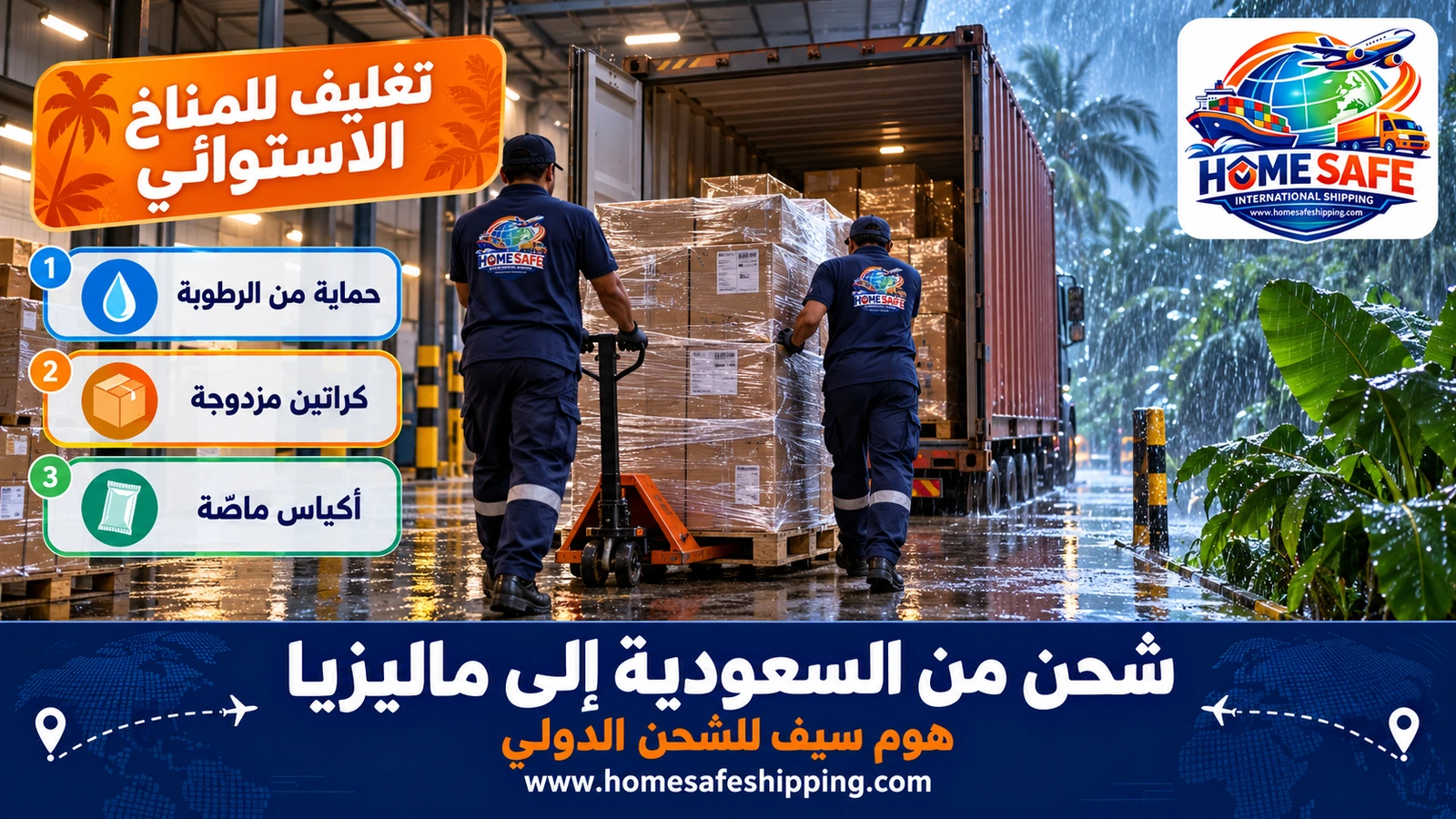 تغليف الشحنات المتجهة إلى ماليزيا