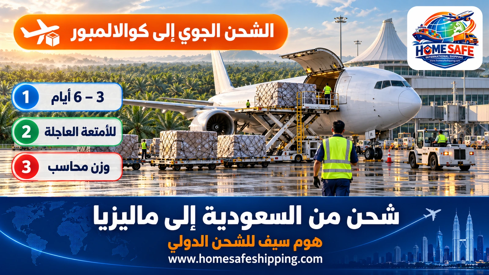 الشحن الجوي من السعودية إلى كوالالمبور