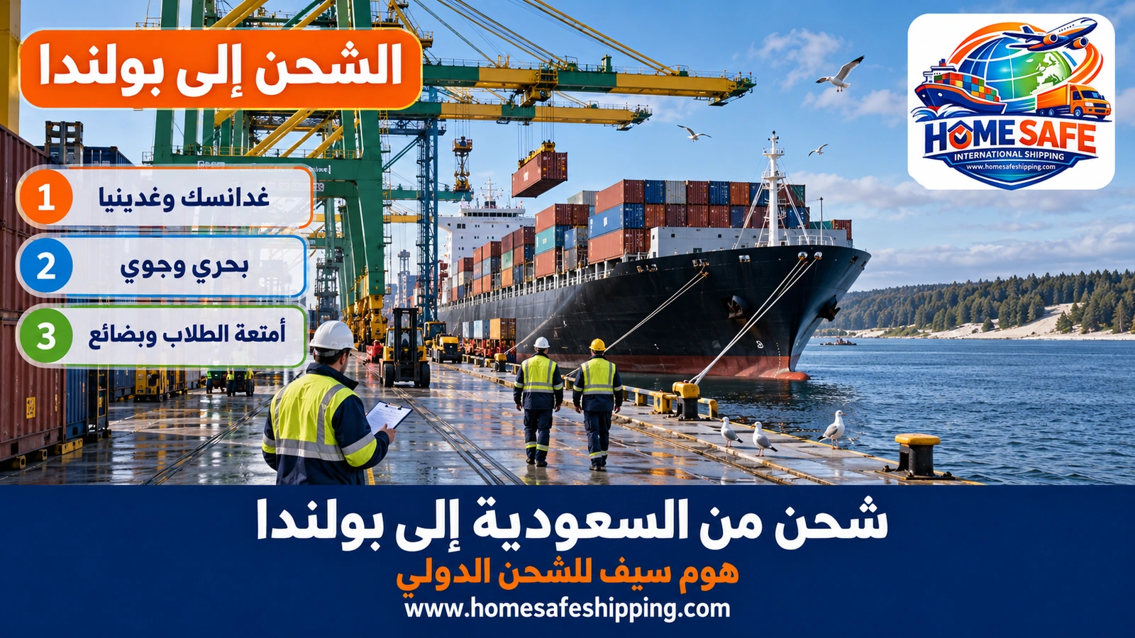 شحن من السعودية إلى بولندا عبر ميناء غدانسك