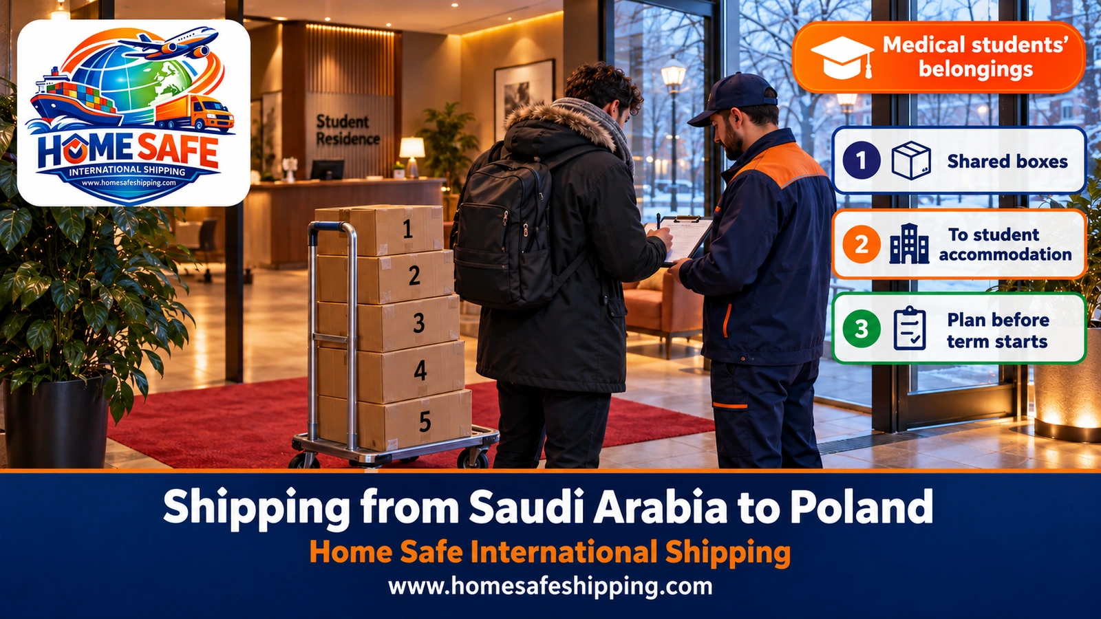 Shipping students’ belongings from Saudi Arabia to Poland