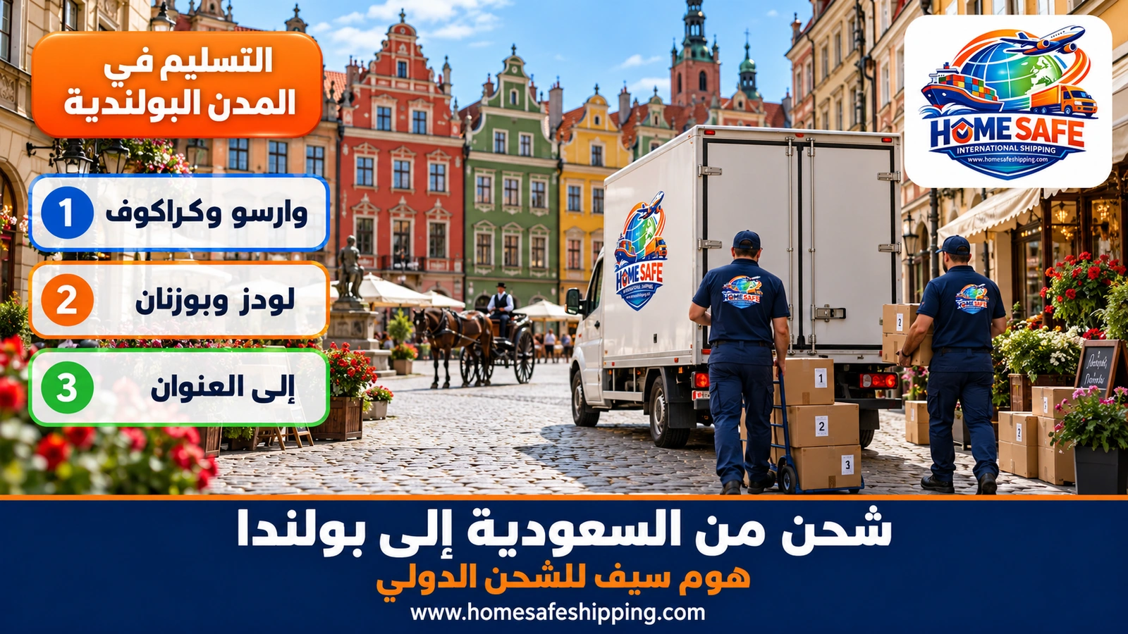 تسليم الشحنات في المدن البولندية