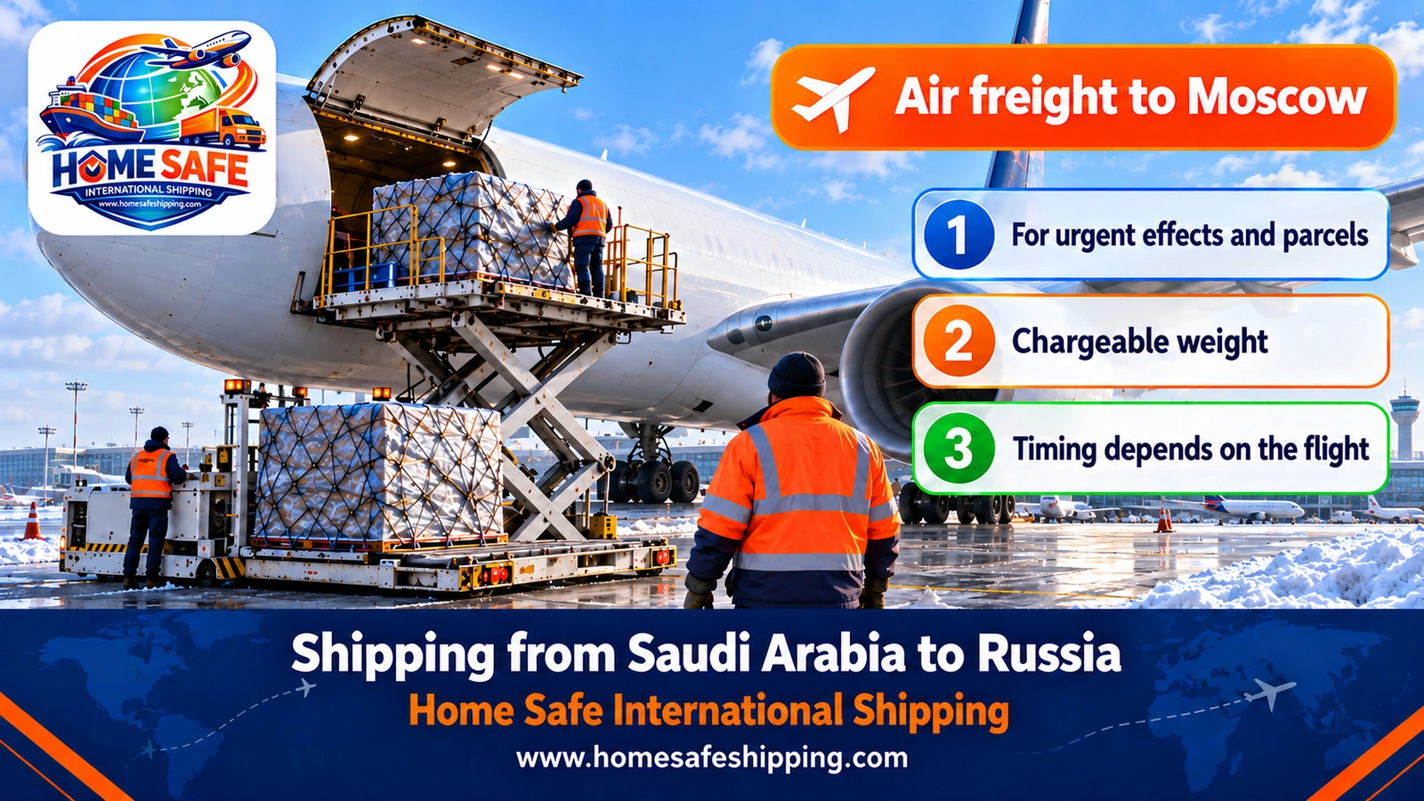 Air freight from Saudi Arabia to Moscow