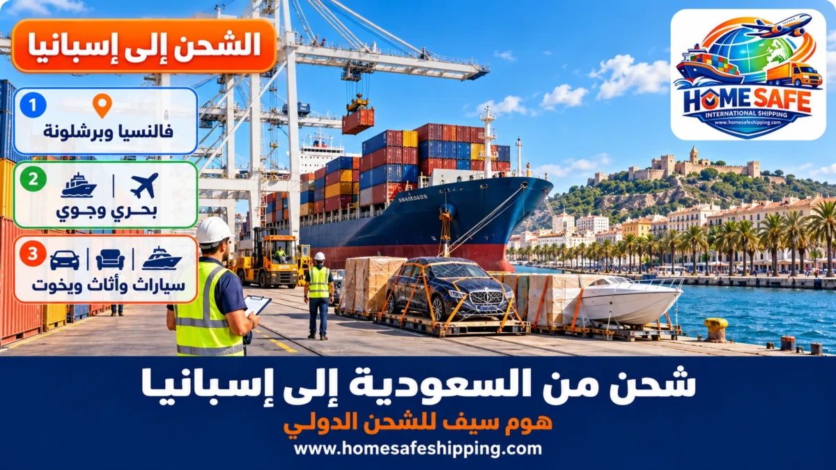 شحن من السعودية إلى إسبانيا عبر ميناء برشلونة