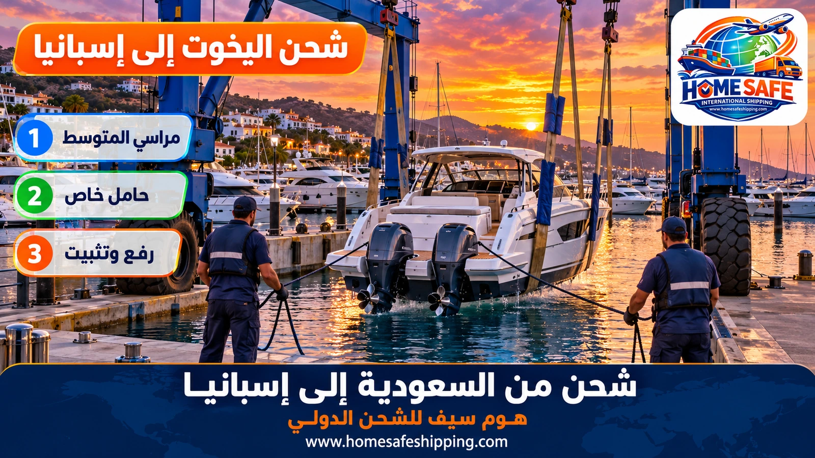 شحن اليخوت من السعودية إلى إسبانيا