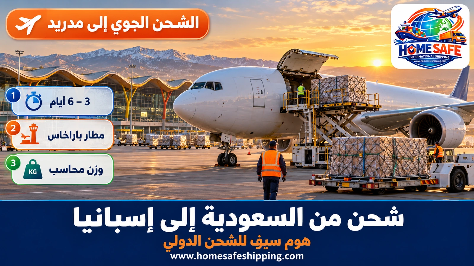 الشحن الجوي من السعودية إلى مدريد