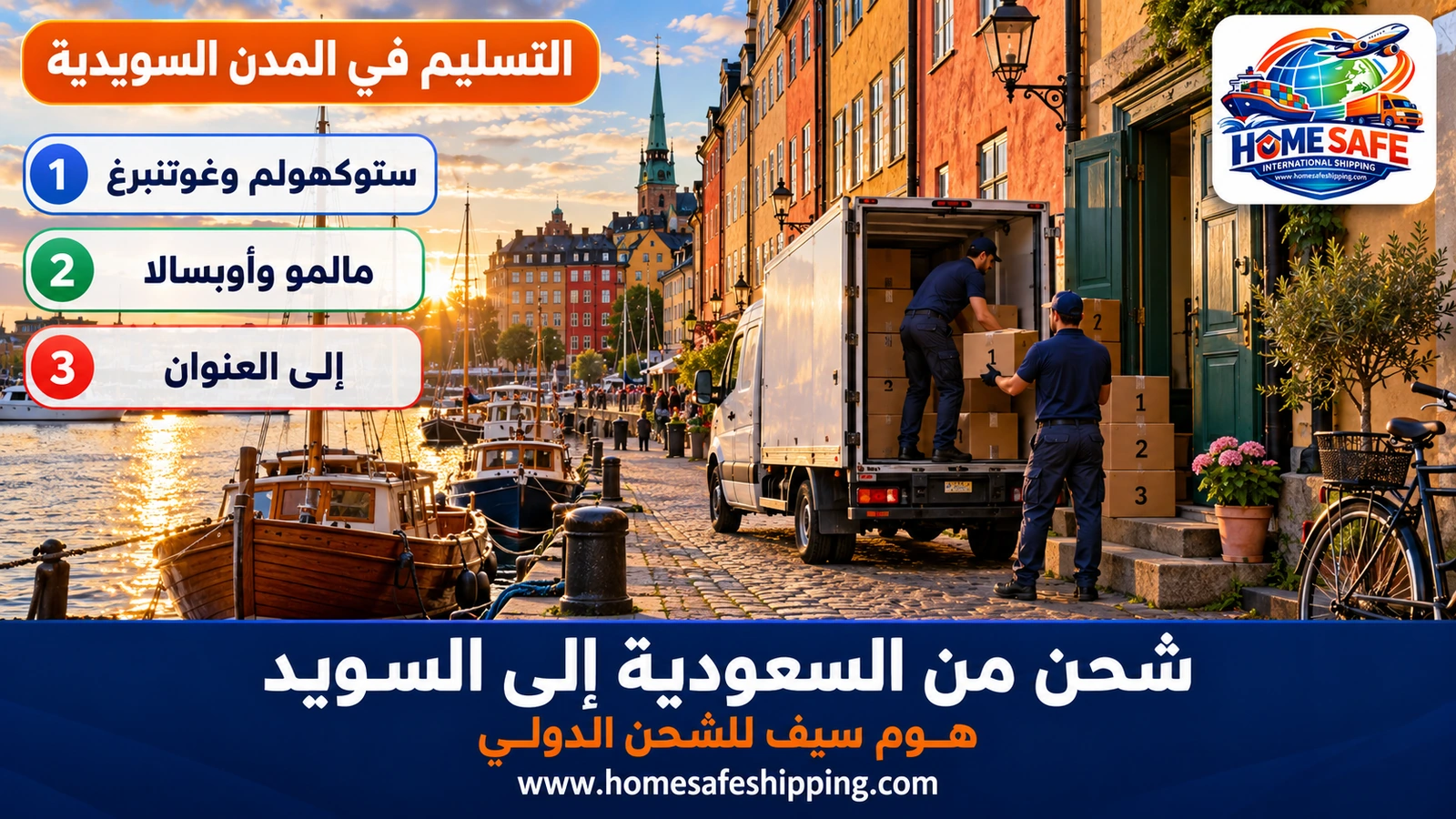 تسليم الشحنات في المدن السويدية