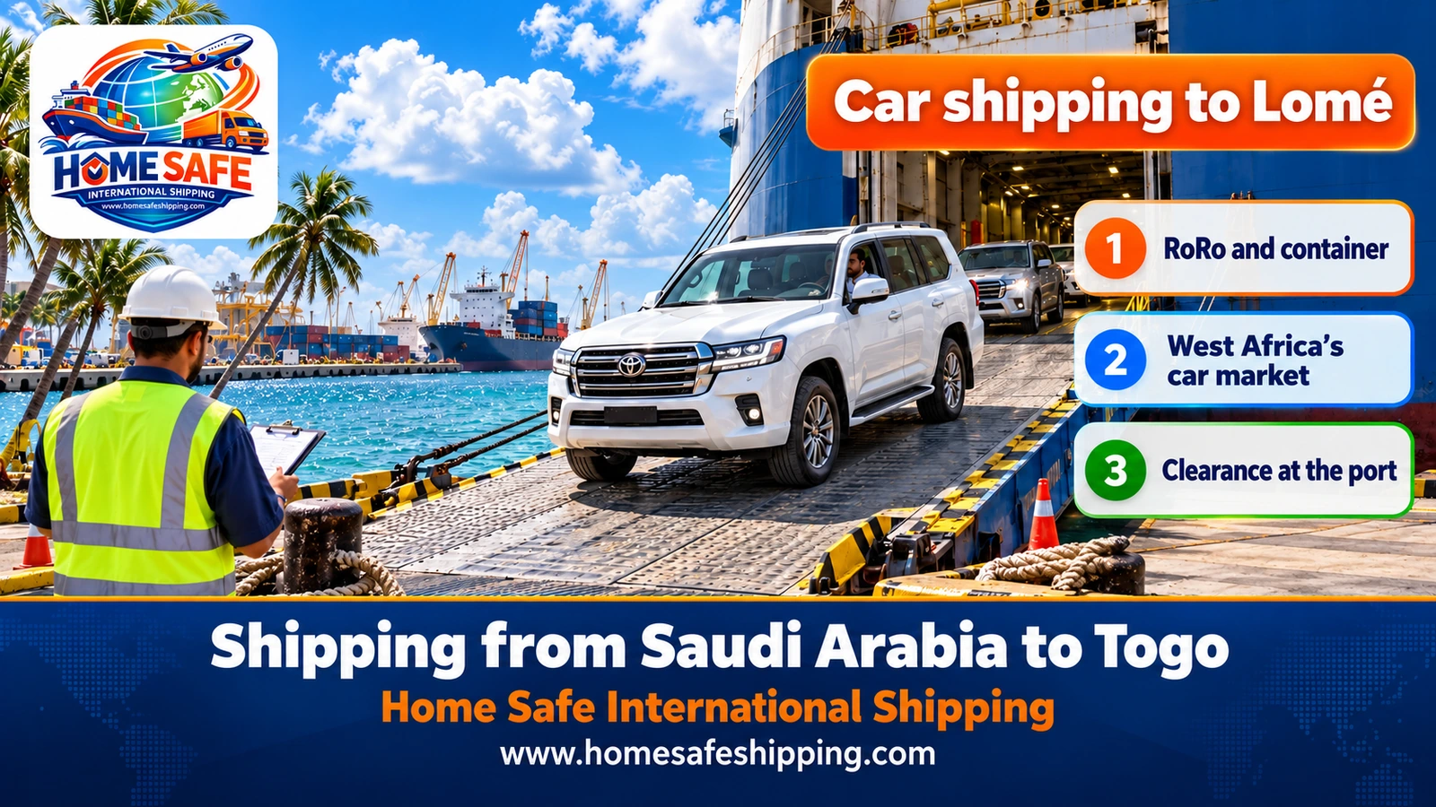 Car shipping from Saudi Arabia to the Port of Lomé