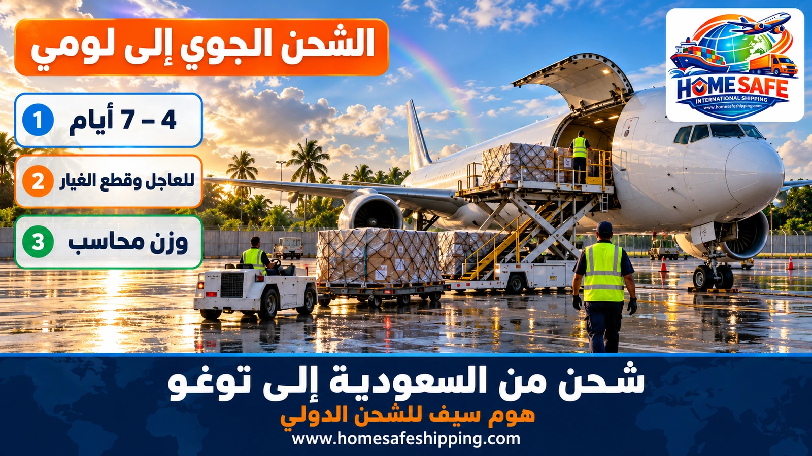 الشحن الجوي من السعودية إلى لومي