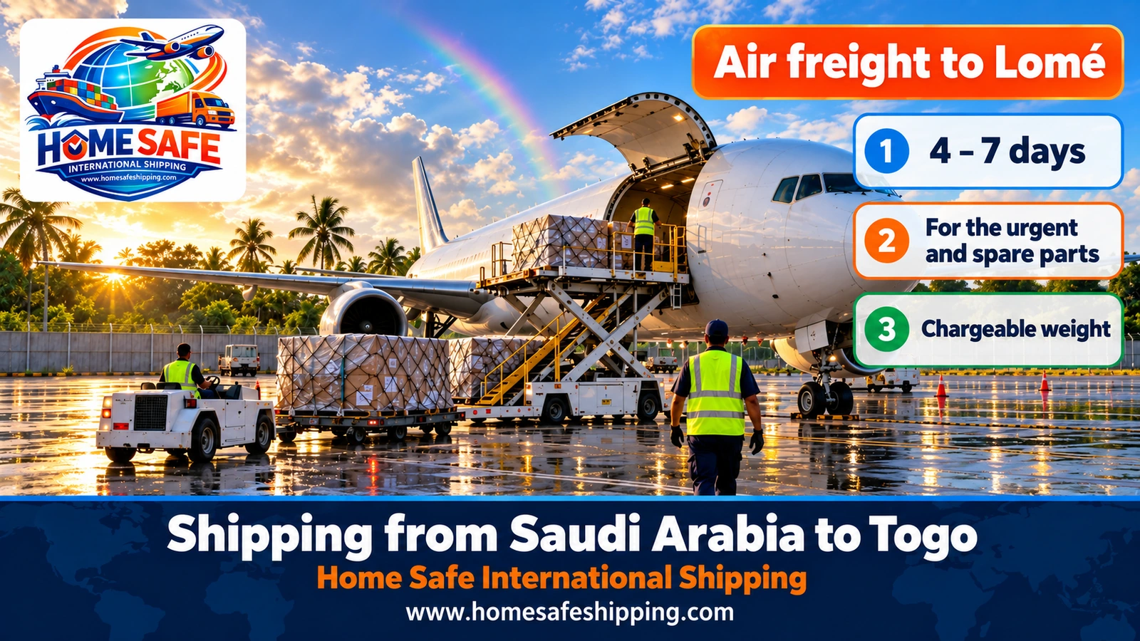 Air freight from Saudi Arabia to Lomé