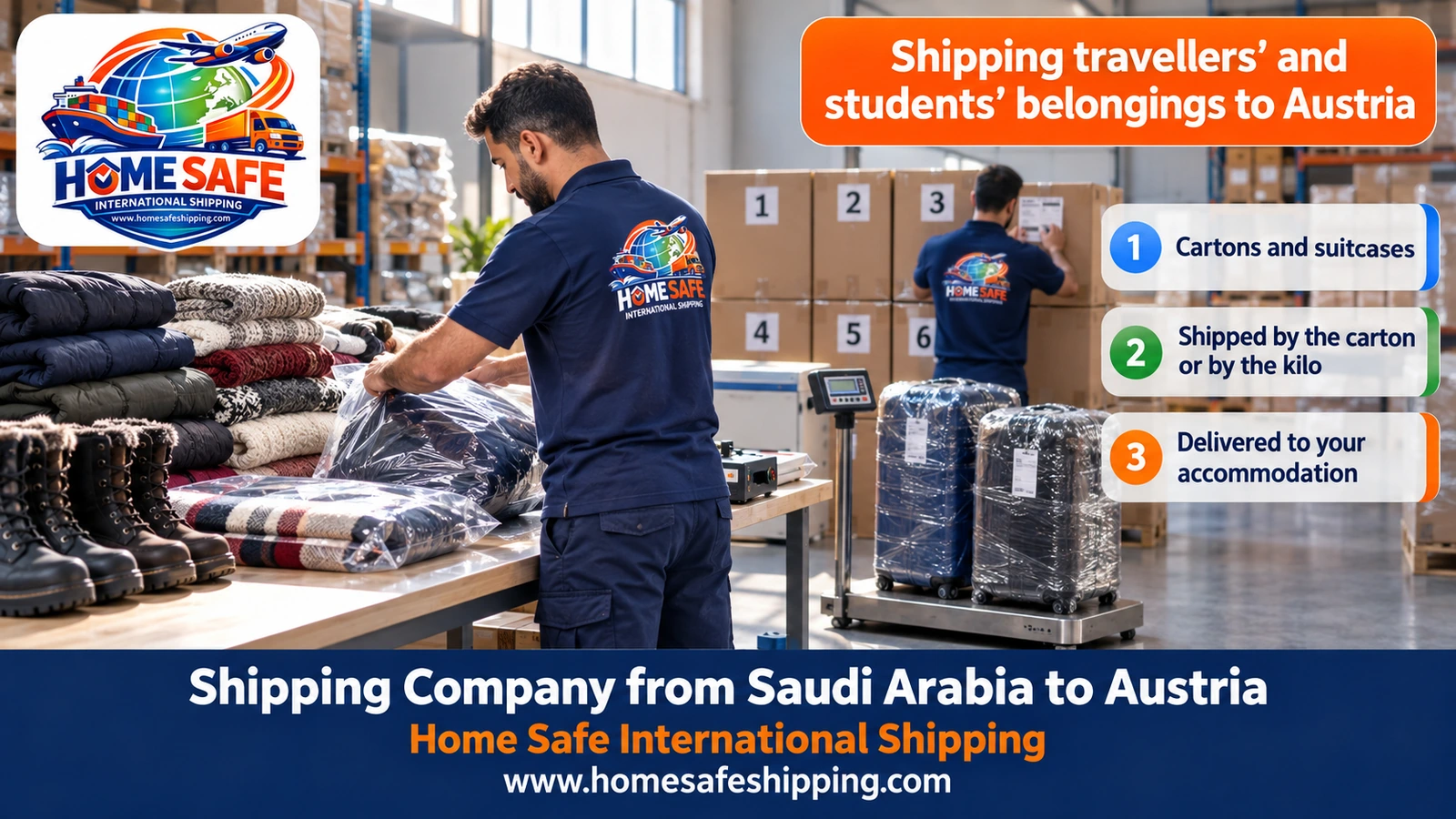 Shipping travellers’ and students’ belongings to Austria