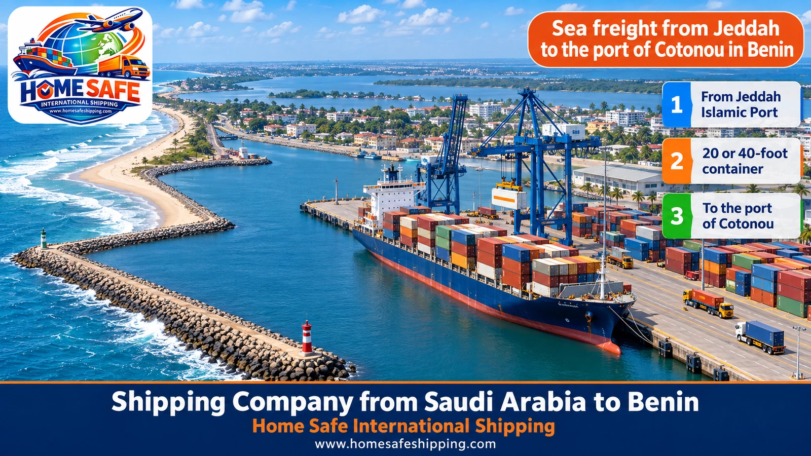 Sea freight from Jeddah to the port of Cotonou in Benin