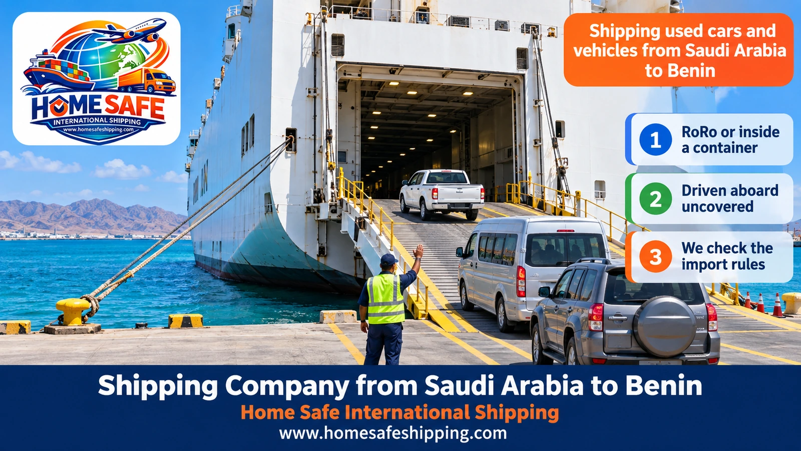 Shipping used cars and vehicles from Saudi Arabia to Benin