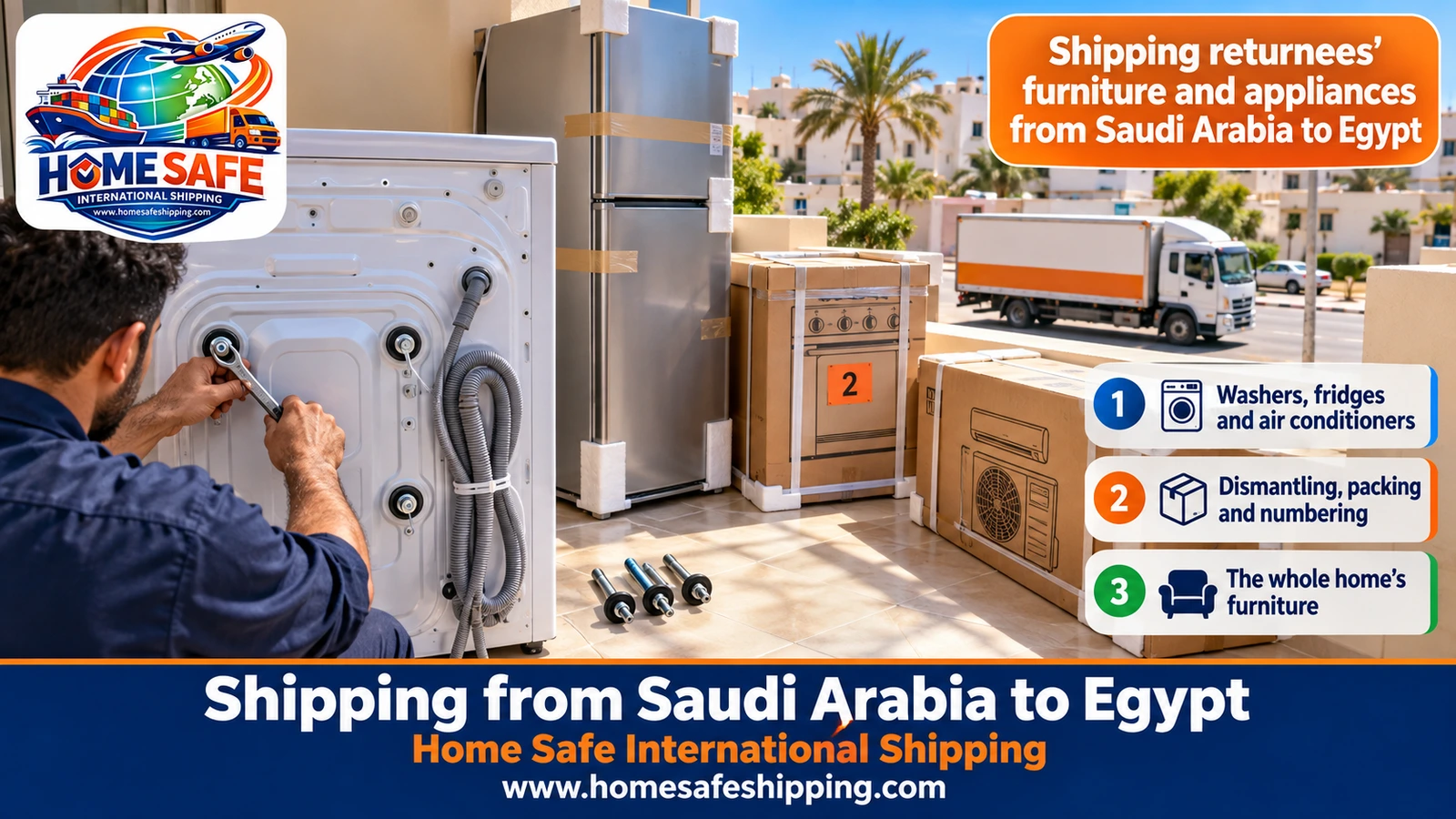Shipping returnees’ furniture and appliances from Saudi Arabia to Egypt