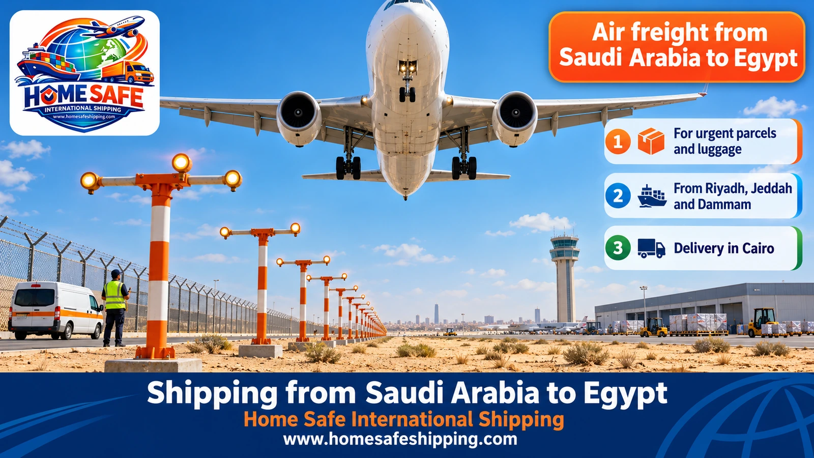 Air freight from Saudi Arabia to Egypt