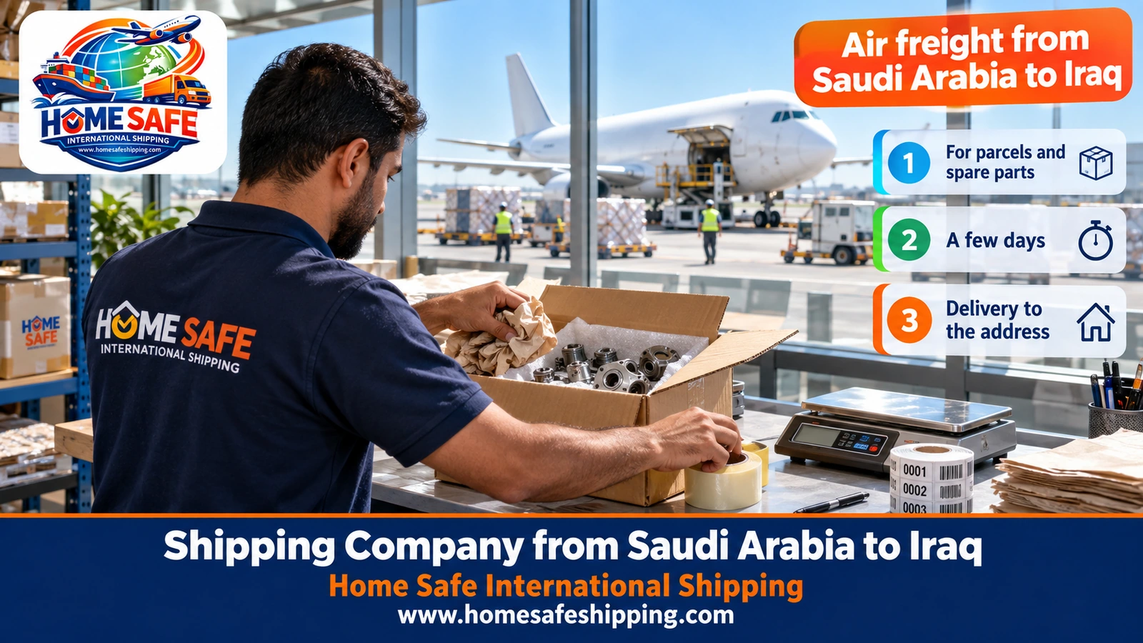 Air freight from Saudi Arabia to Iraq