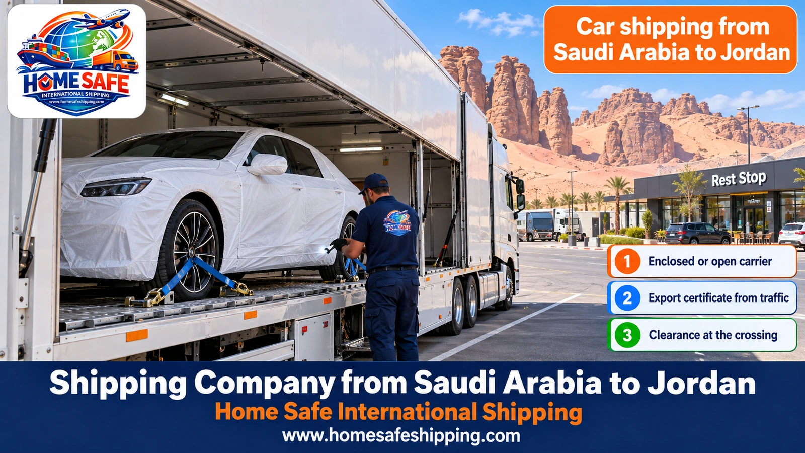 Car shipping from Saudi Arabia to Jordan