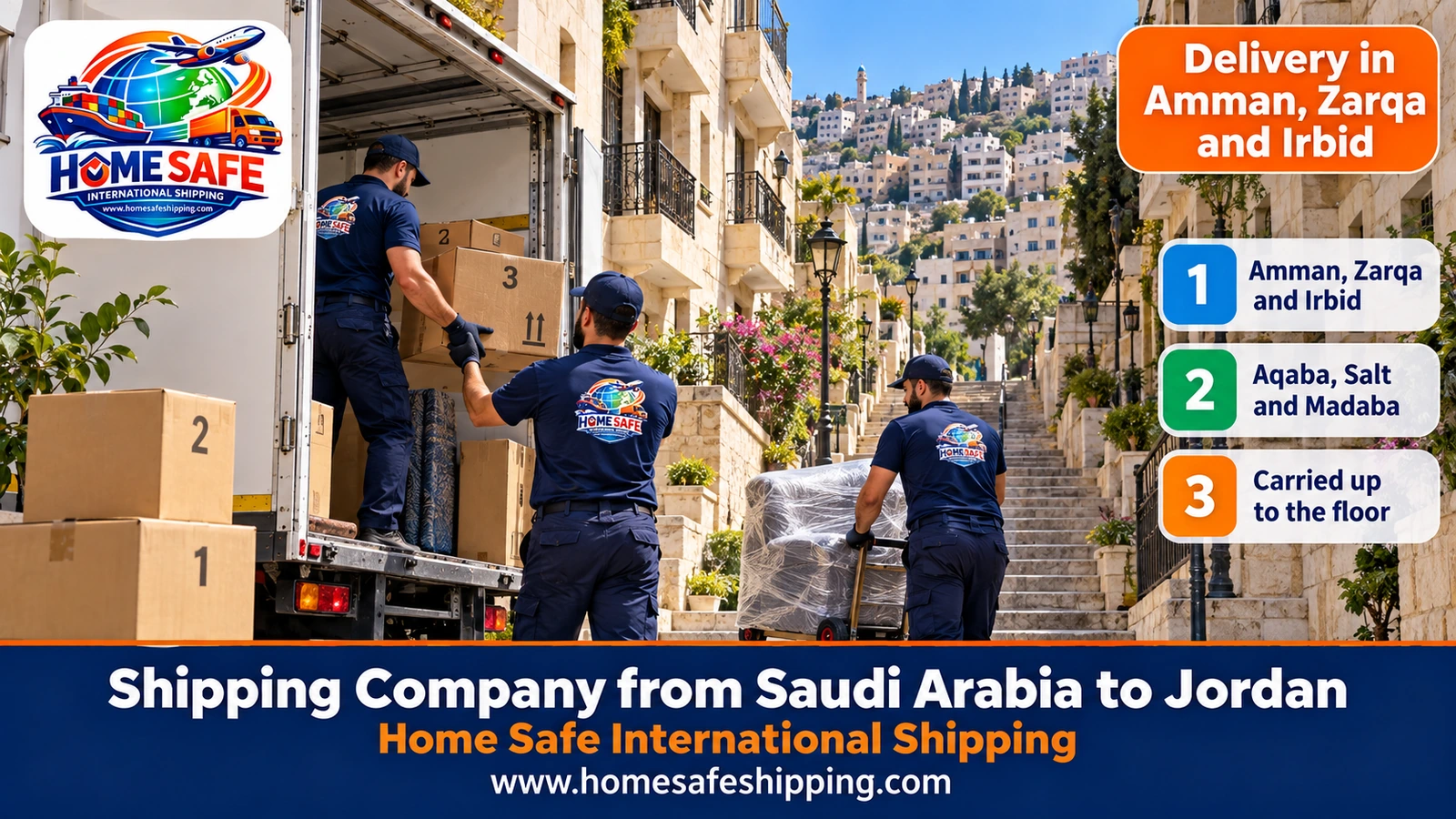 Delivery in Amman, Zarqa and Irbid