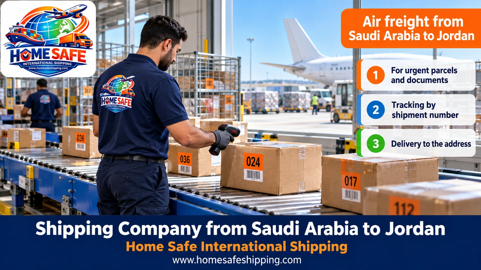 Air freight from Saudi Arabia to Jordan