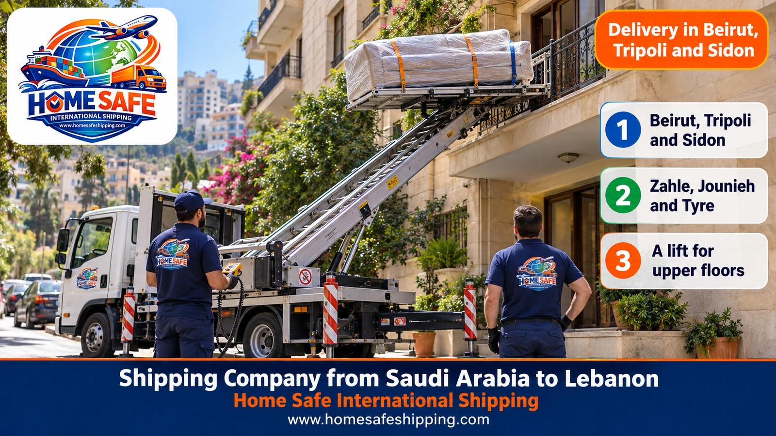 Delivery in Beirut, Tripoli and Sidon