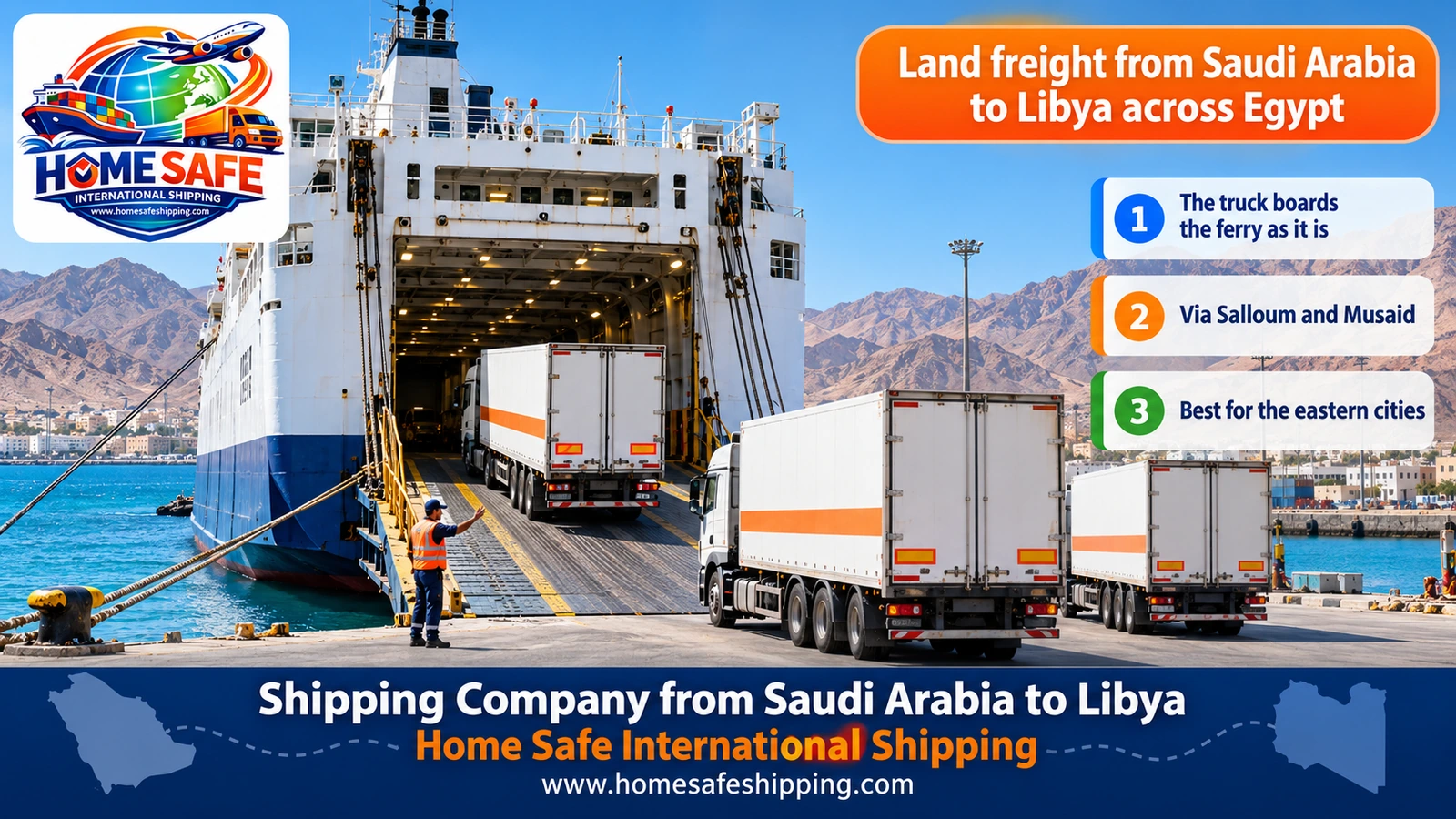 Land freight from Saudi Arabia to Libya across Egypt